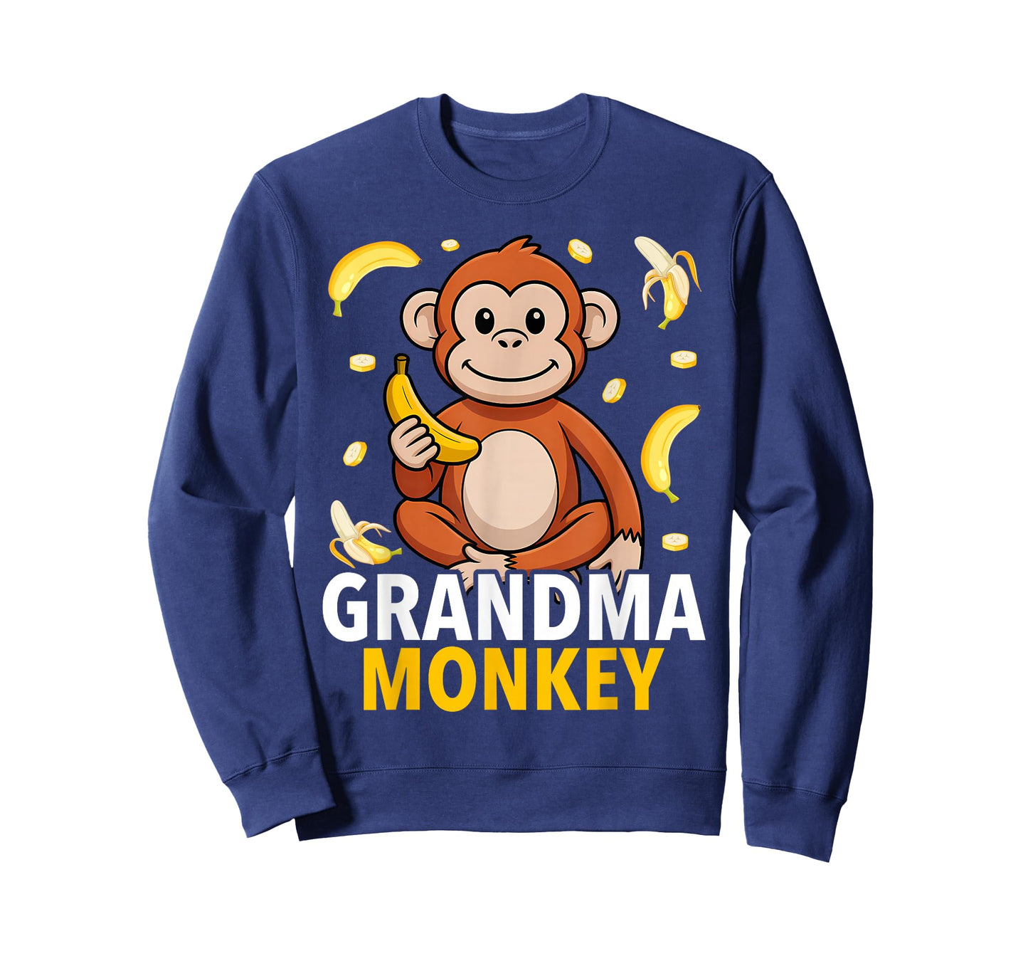 Grandma Monkey Banana Print Monkeys Bananas T-Shirt