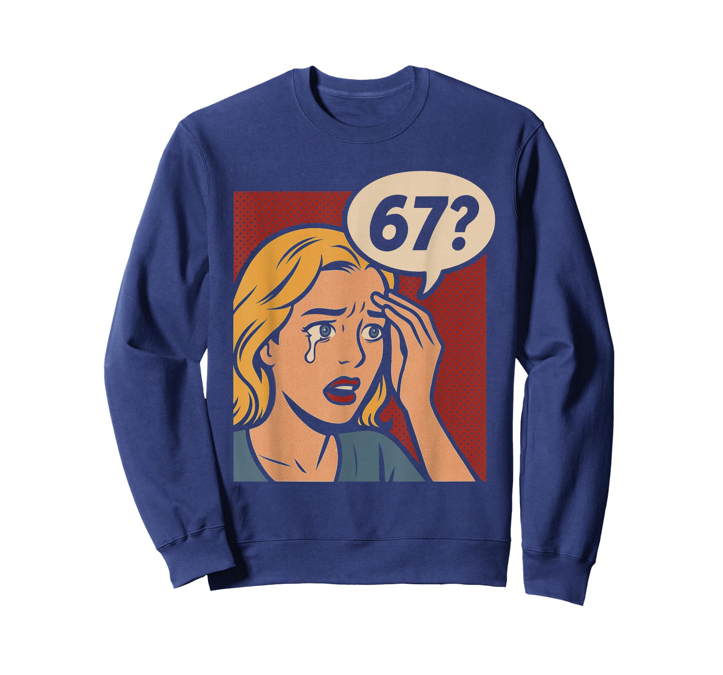 Retro Pop Art Comic 6x7 Funny Math Meme 67 Question Brainrot T-Shirt