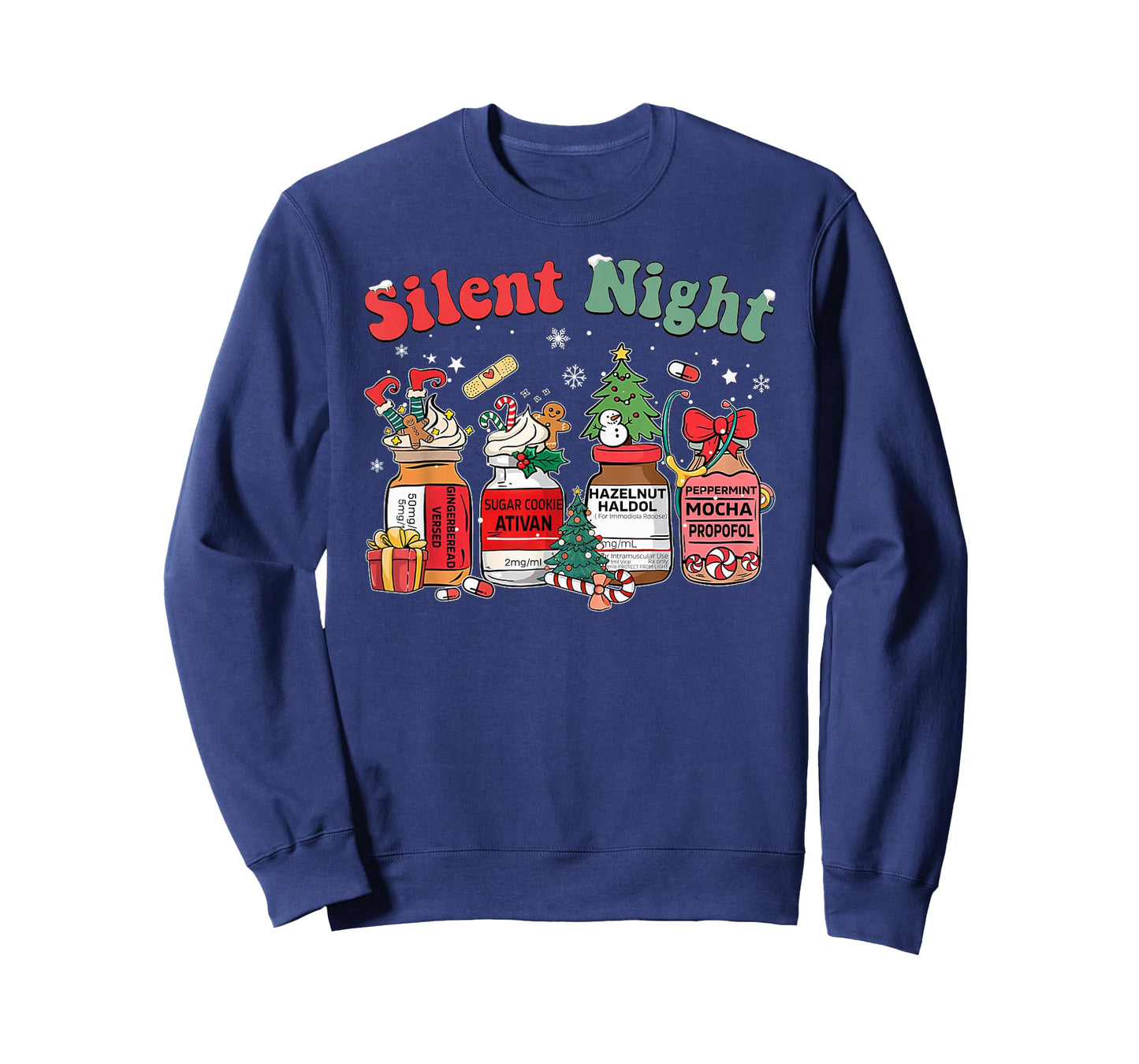 Funny Santa Propofol Silent Night ICU Nurses Merry Christmas T-Shirt