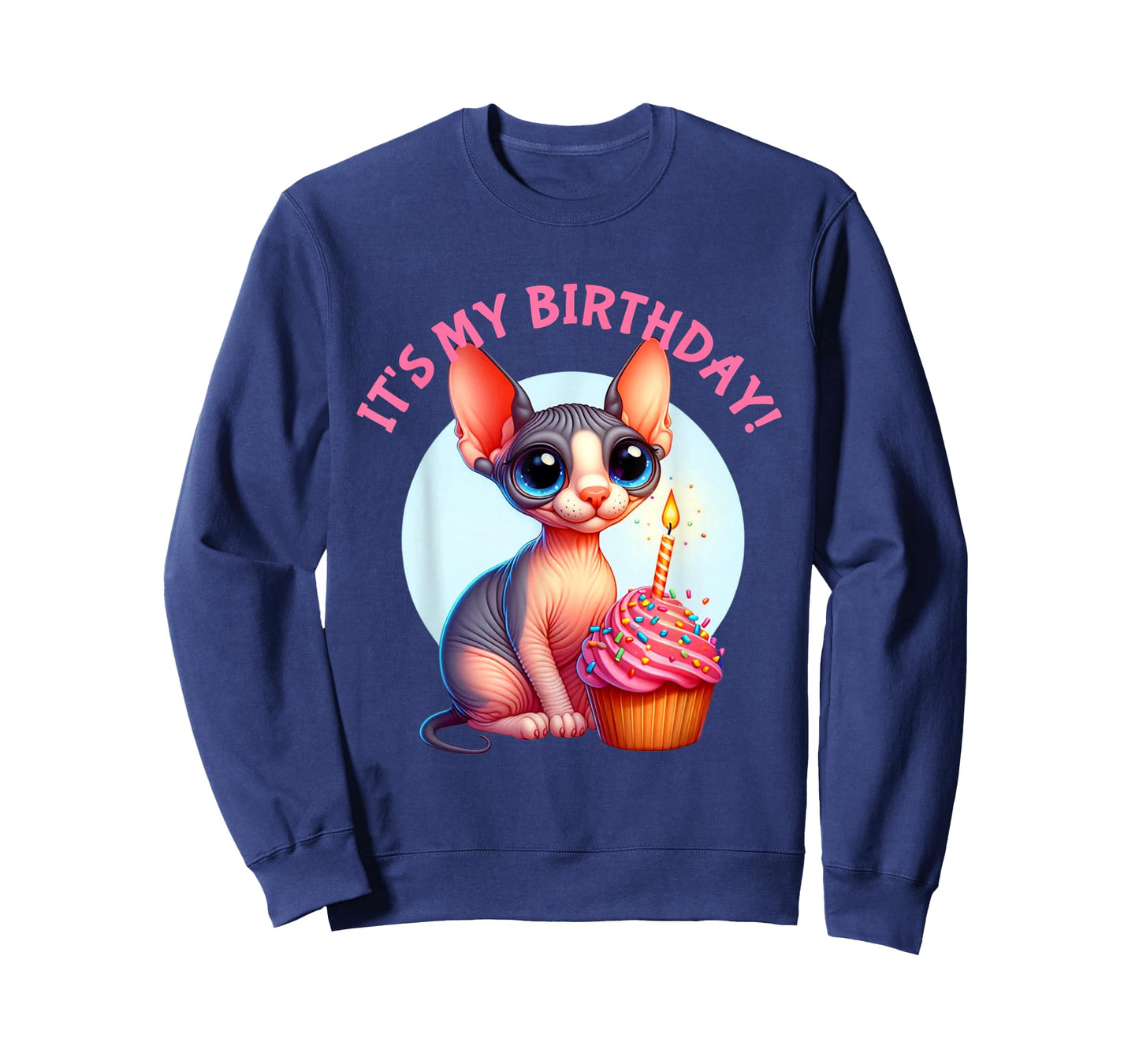 Kids Sphynx Cat Its My Birthday Cupcake Favorite Animal T-Shirt