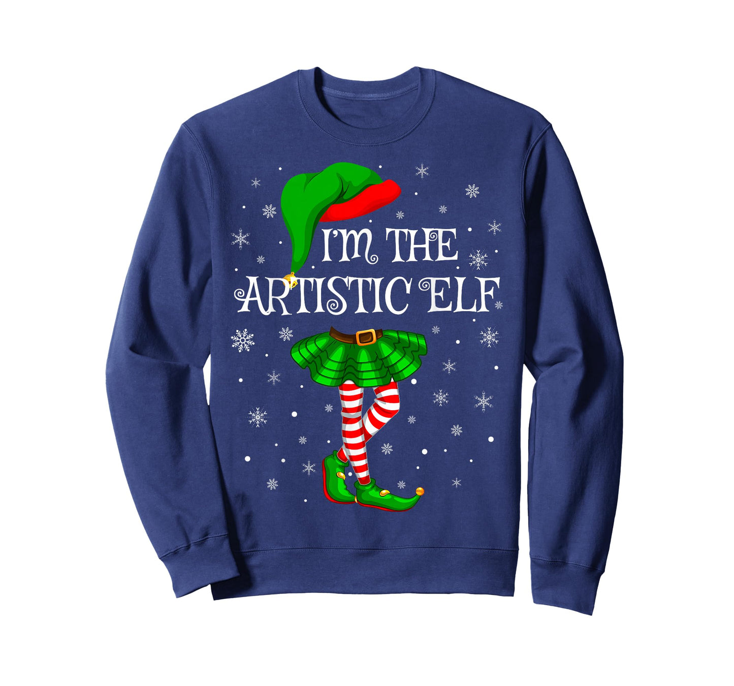 Artistic Elf Christmas Family Group Women Girls Xmas Pajama T-Shirt