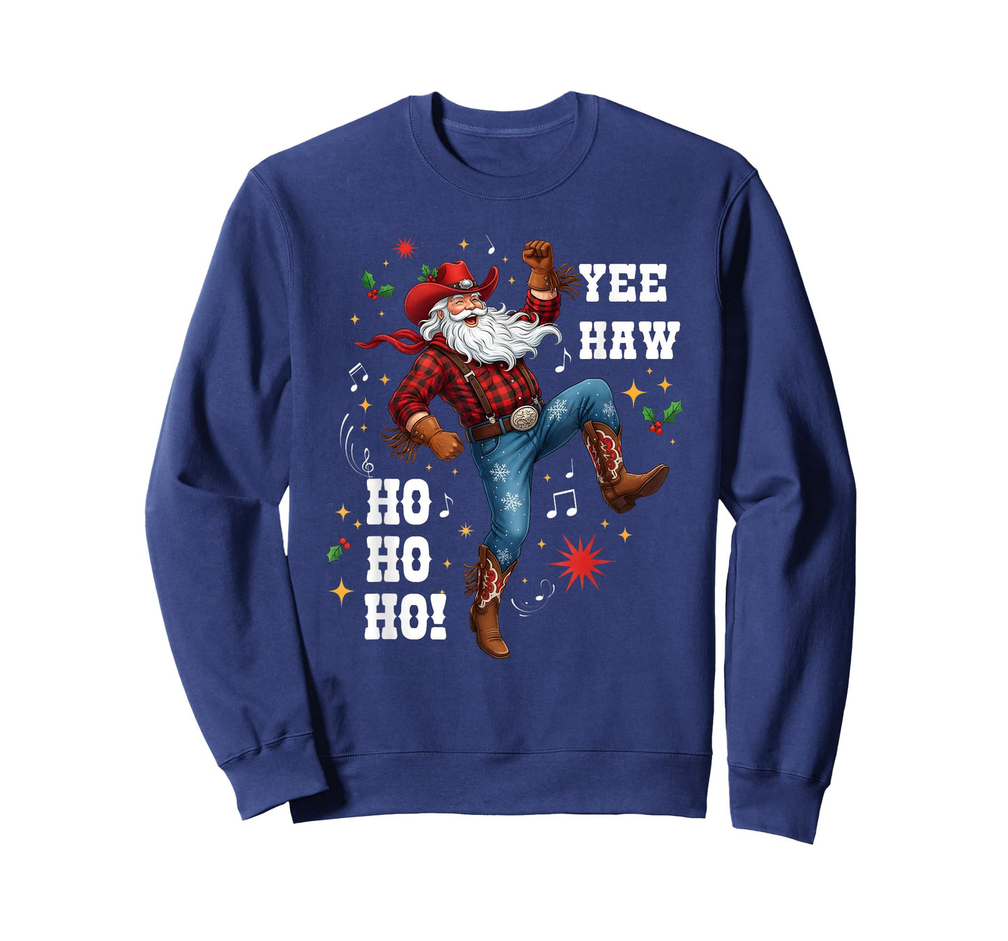 Yee Haw Ho Ho Ho Cowboy Santa Cowboy Western Christmas T-Shirt