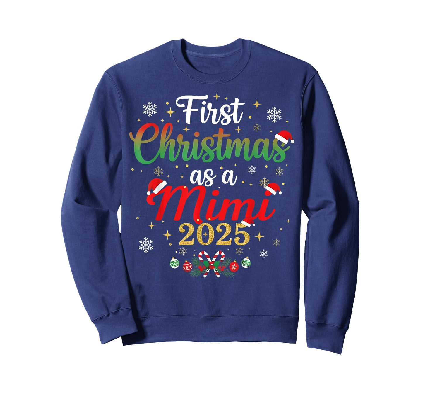 First Christmas As A Mimi 2025 New Mommy Xmas T-Shirt