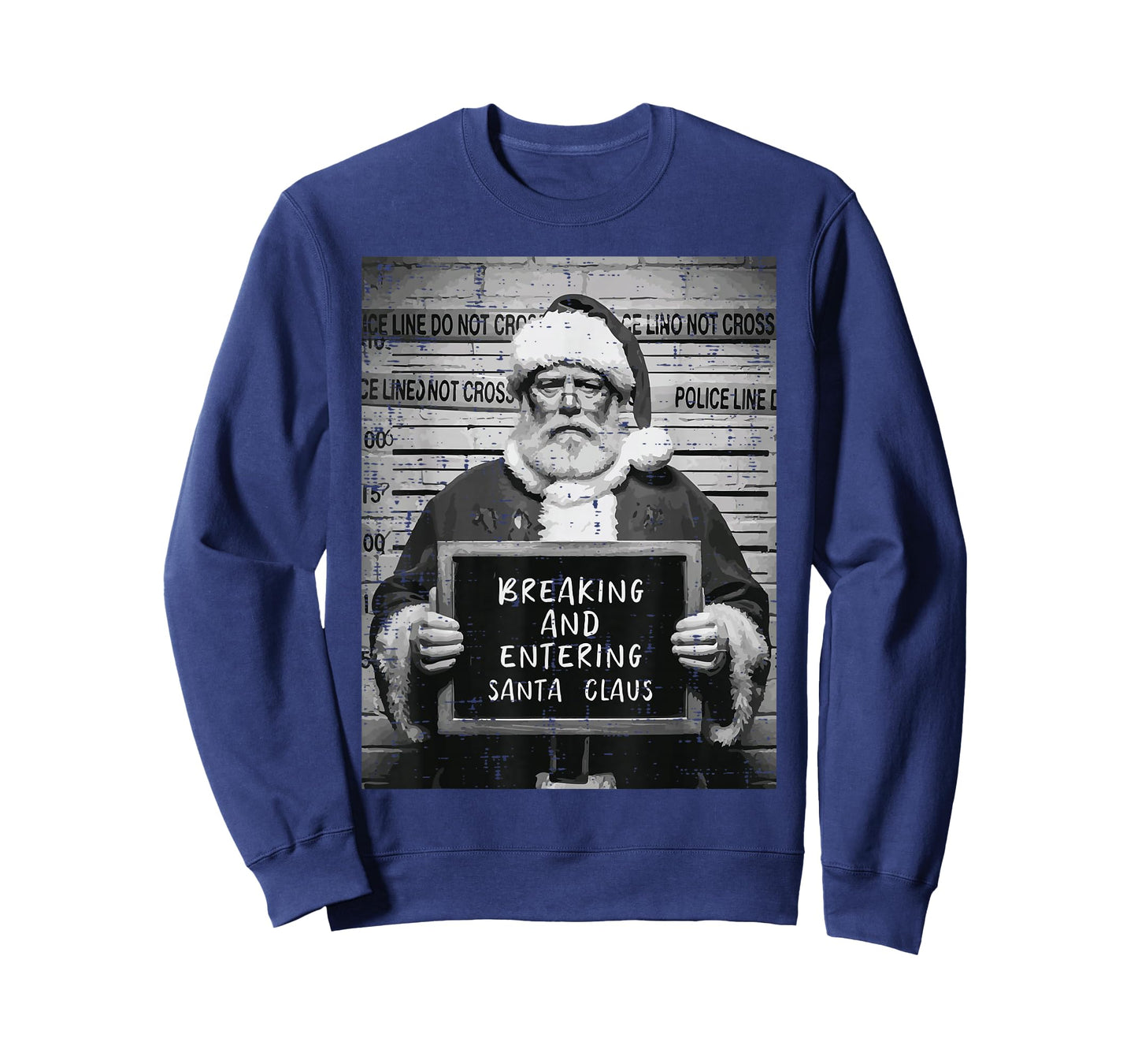 Christmas Santa Mugshot Breaking Entering Xmas Men Women Kid T-Shirt