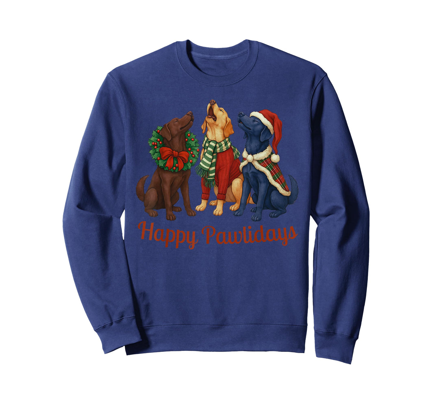 Happy Pawlidays Funny Santa Labrador Retriever Dog Christmas T-Shirt