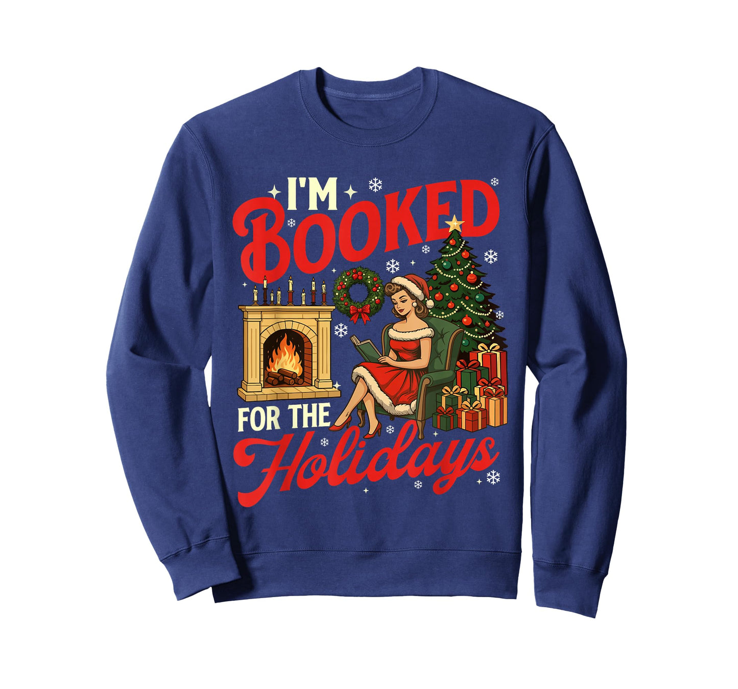 I'm Booked for The Holidays Christmas Reading Bookworm Xmas T-Shirt
