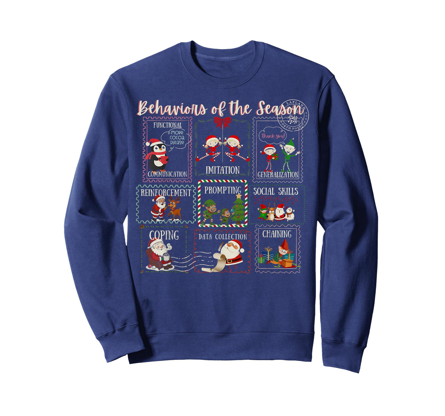 Santa Behaviors of The Season Stamp Christmas RBT ABA Tech T-Shirt
