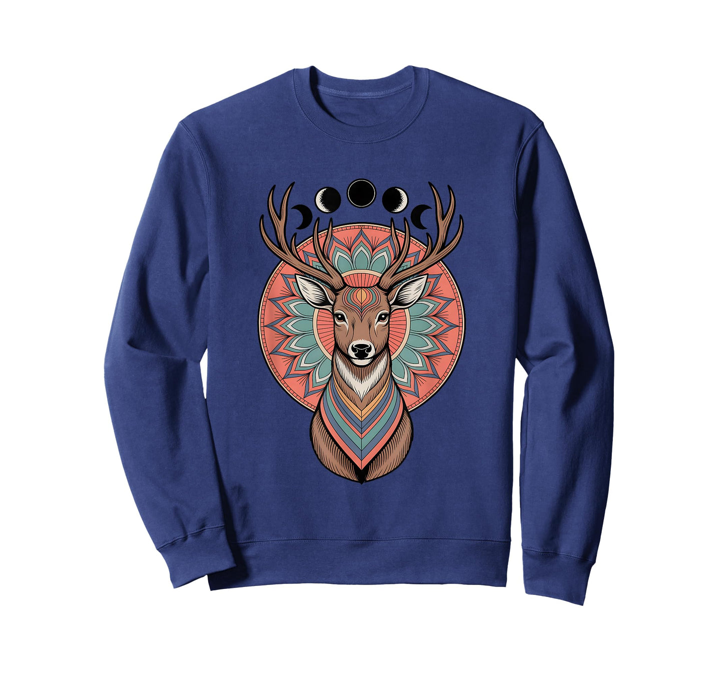 Cosmic Animal Mandala Sacred Geometry Triple Moon Deer T-Shirt