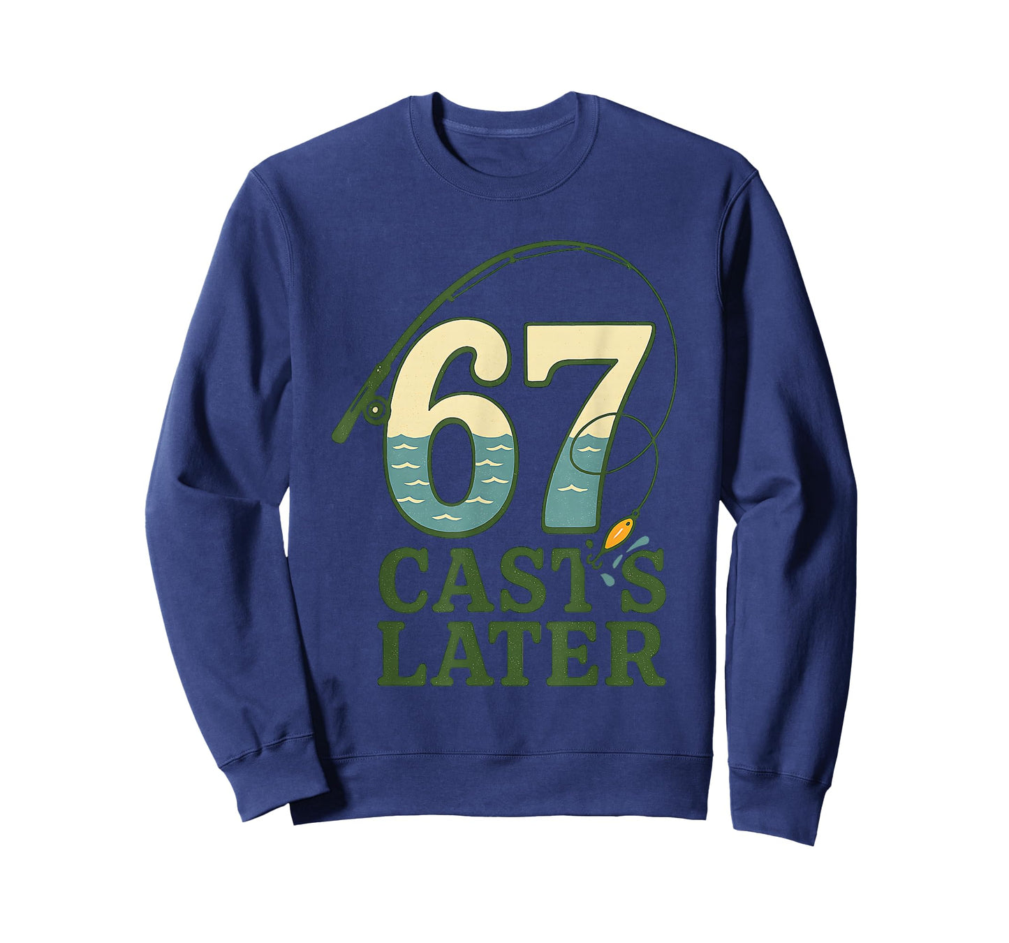 6 7 Meme Gen Alpha Retro Fishing Rod Lure Angler Bass Fisher T-Shirt