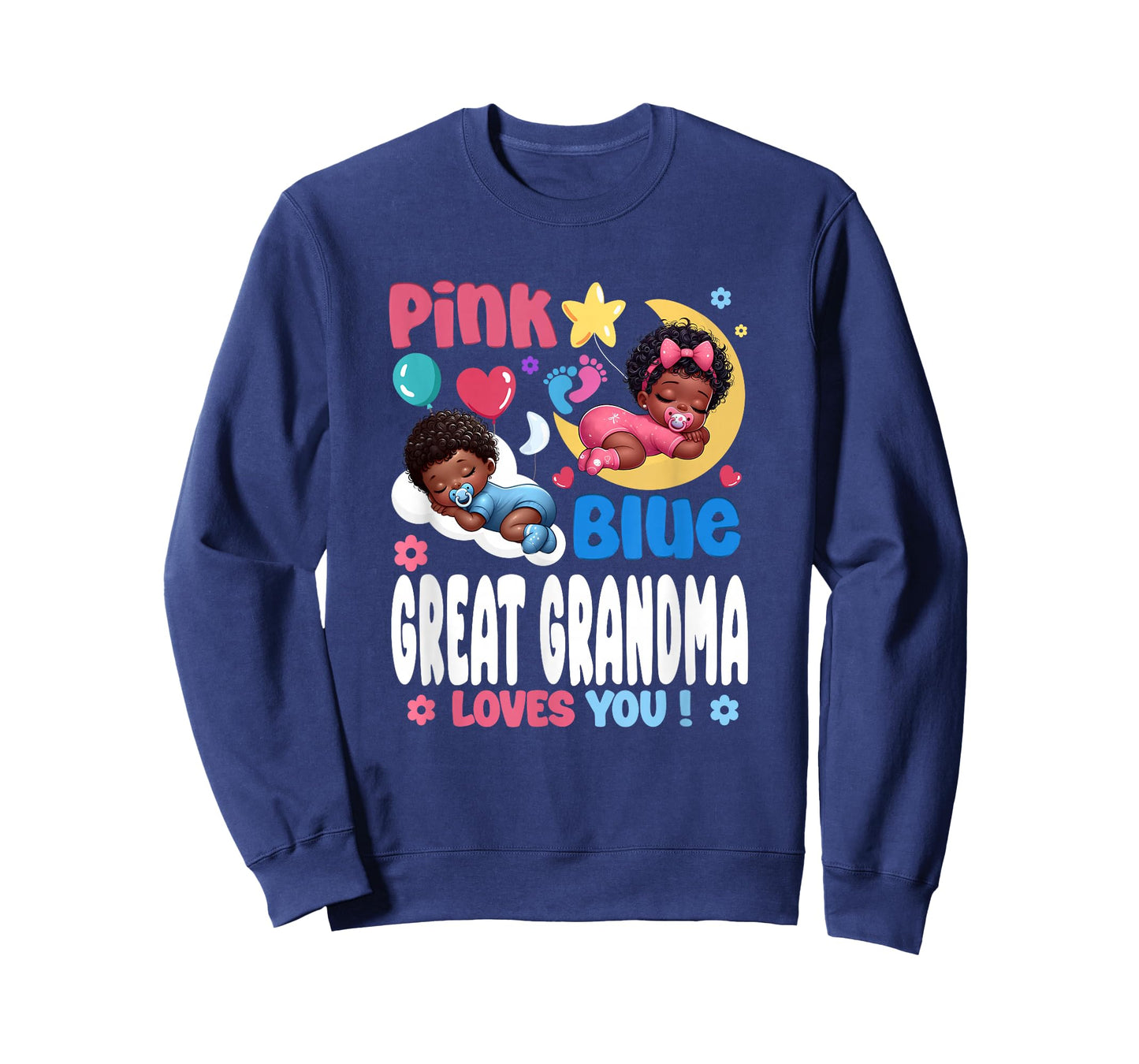 Pink Or Blue Great Grandma Loves You Baby Gender Reveal T-Shirt