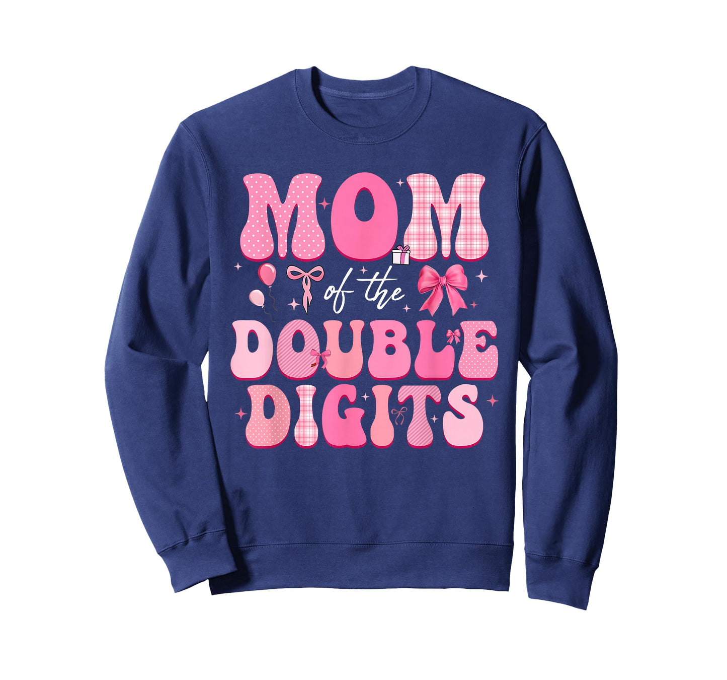 Mom of The Double Digits Cute Pink Bow 10th Birthday Girl T-Shirt
