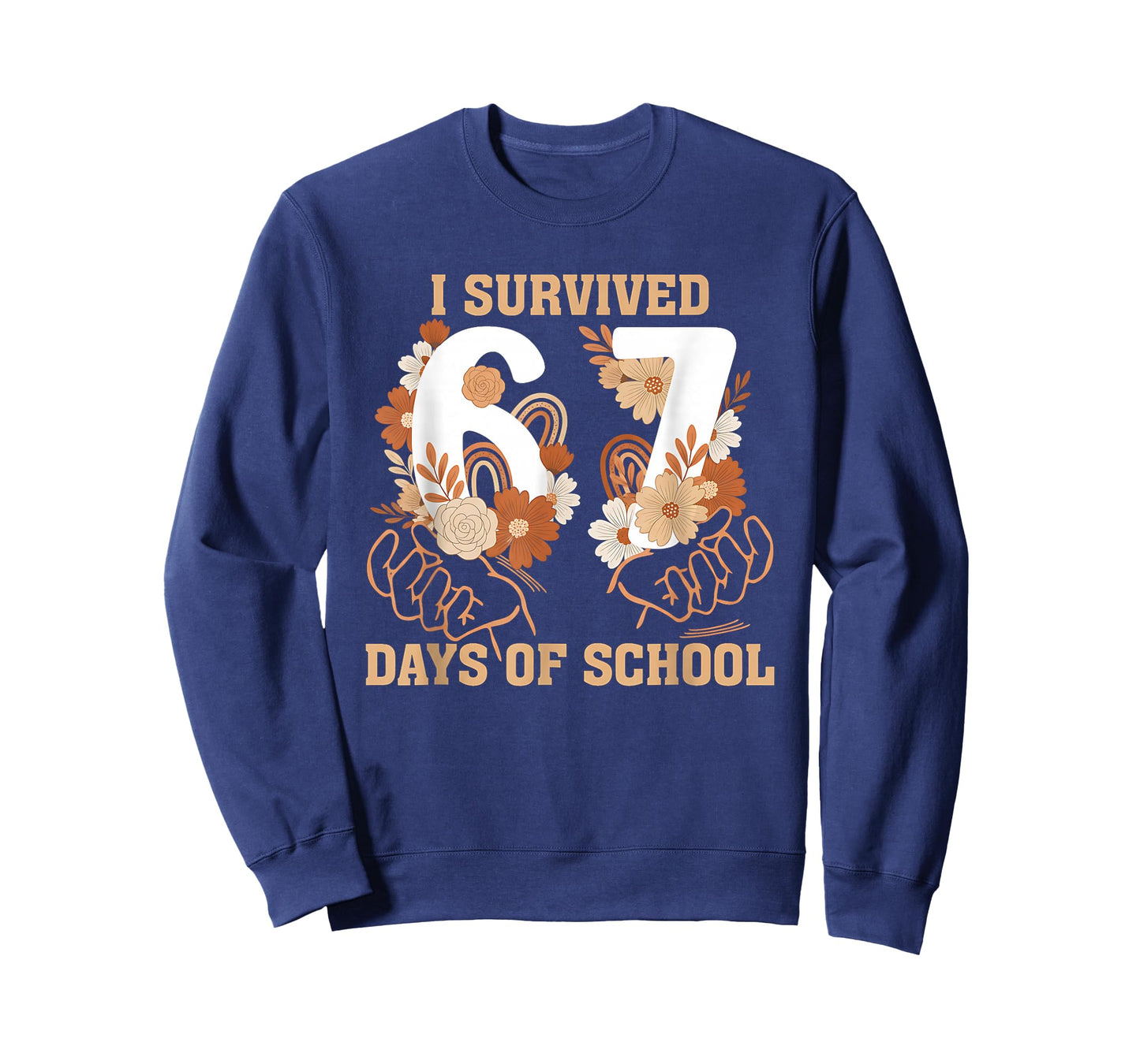 I Survived 67 Days of School Boho Floral Six Seven Meme T-Shirt