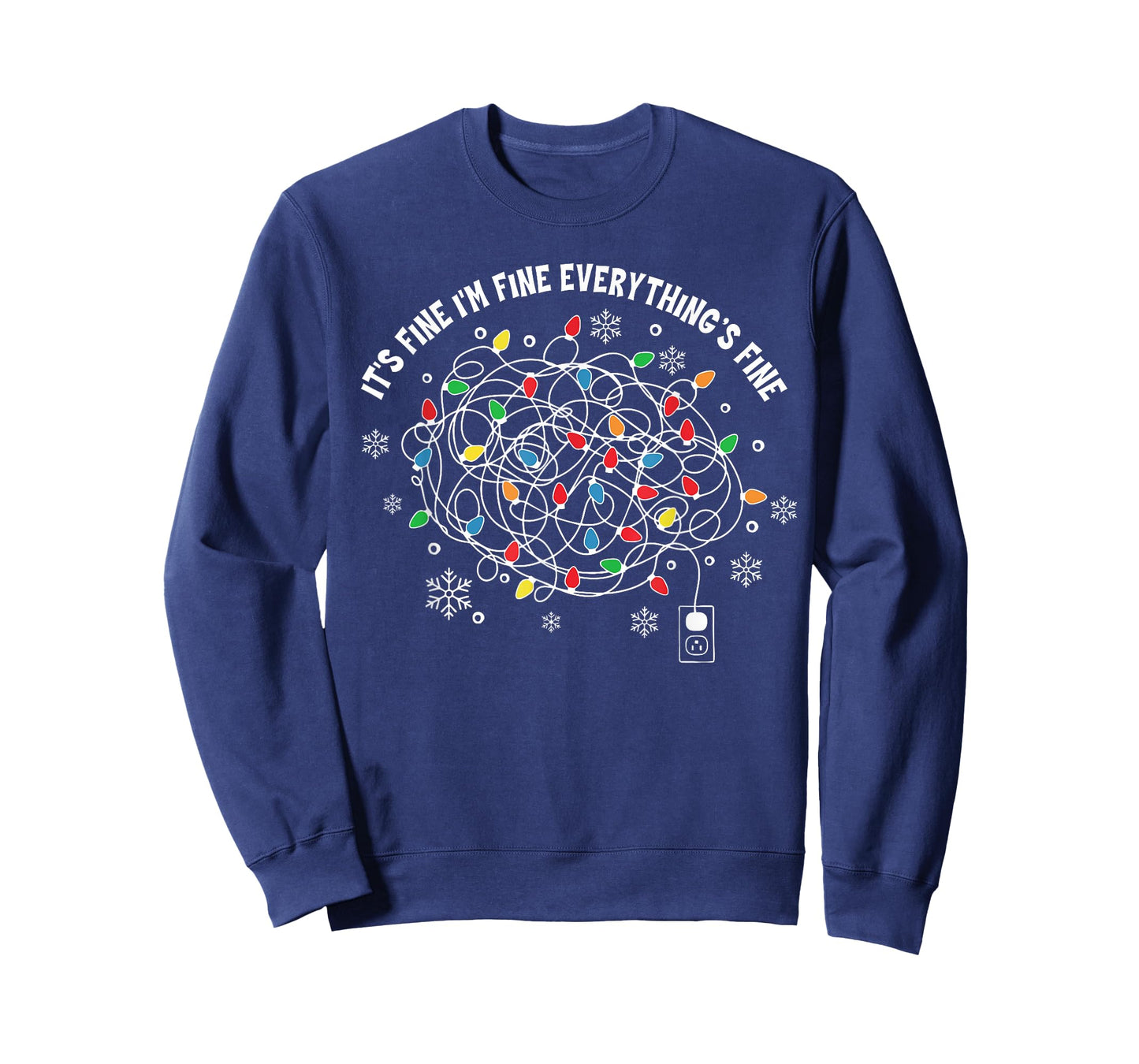 It's Fine I'm Fine Everything is Fine Christmas Lights T-Shirt