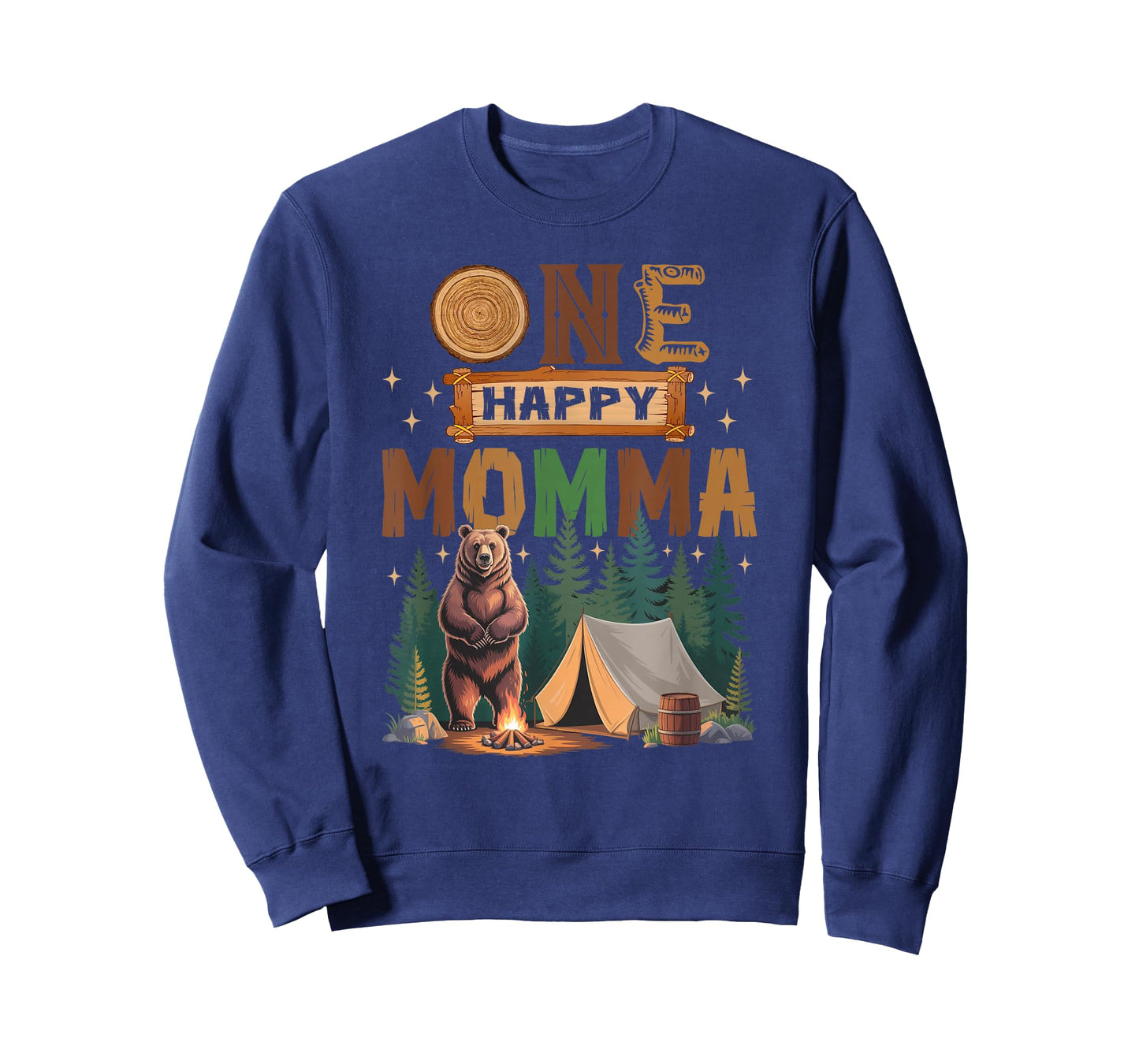 One Happy Momma Camper 1St Birthday Camping Bear T-Shirt