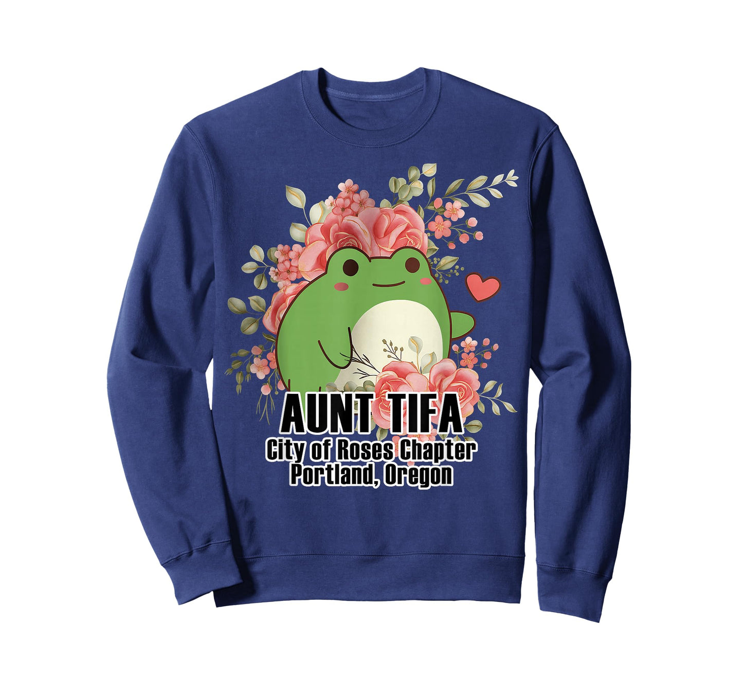 Aunt Tifa Frog Portland Oregon Floral Cute Graphic Women T-Shirt