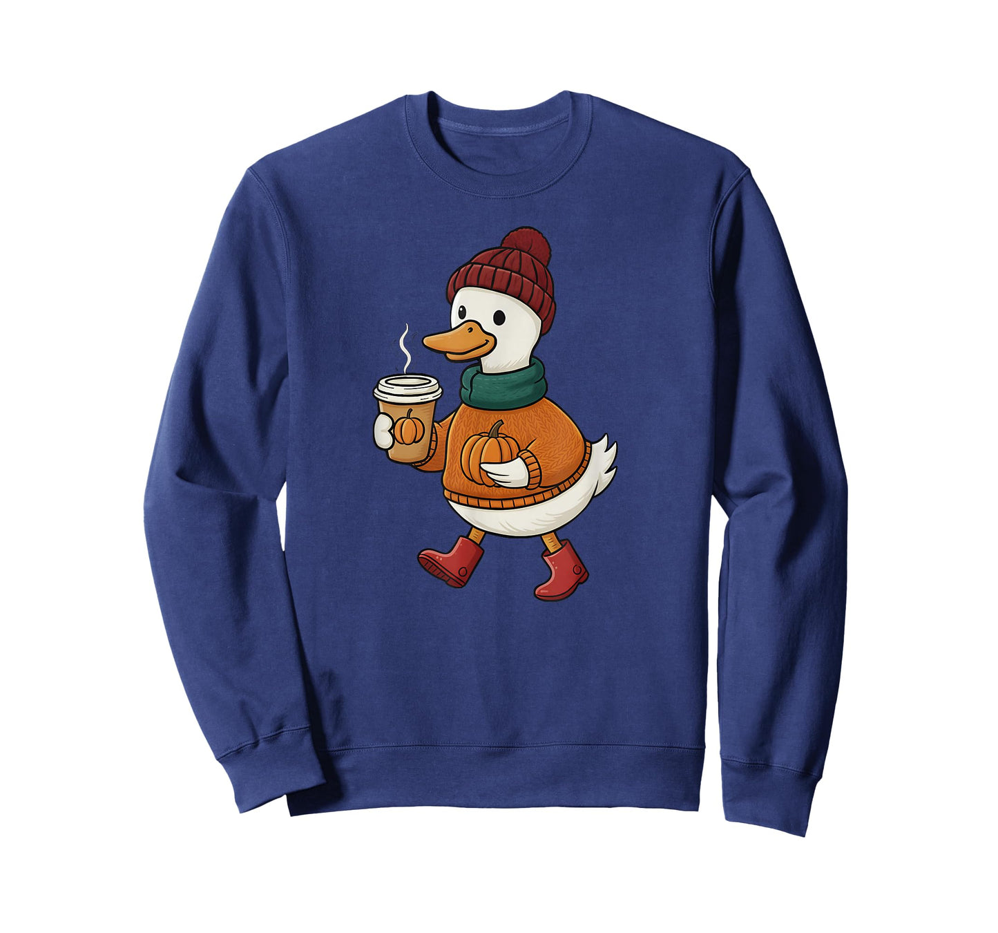 Autumn Goose Pumpkin Coffee - Thanksgiving Funny Costume T-Shirt