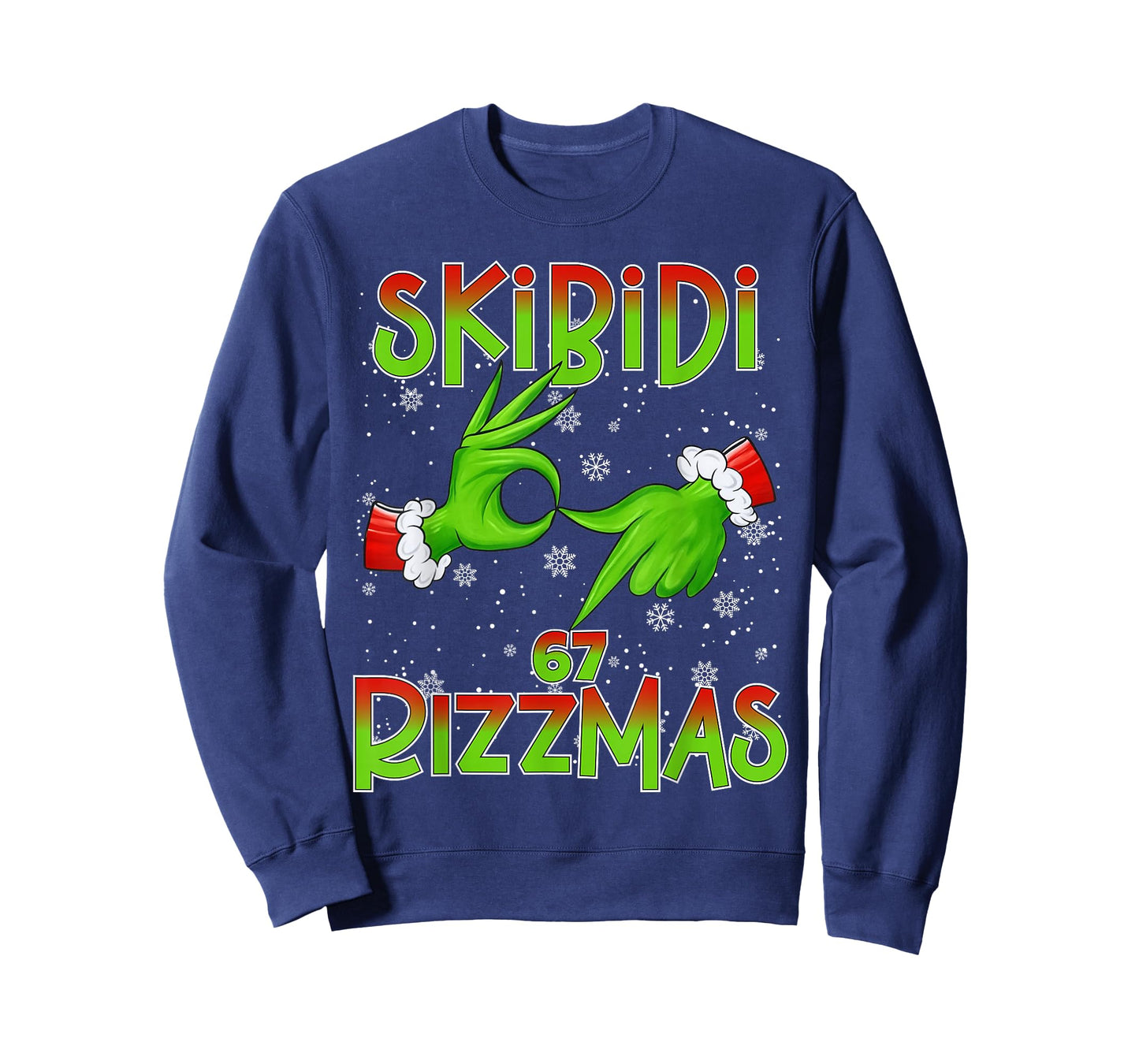 6 7 Christmas Skibidi Rizzmas 67 Meme gen Alpha Slang Xmas T-Shirt