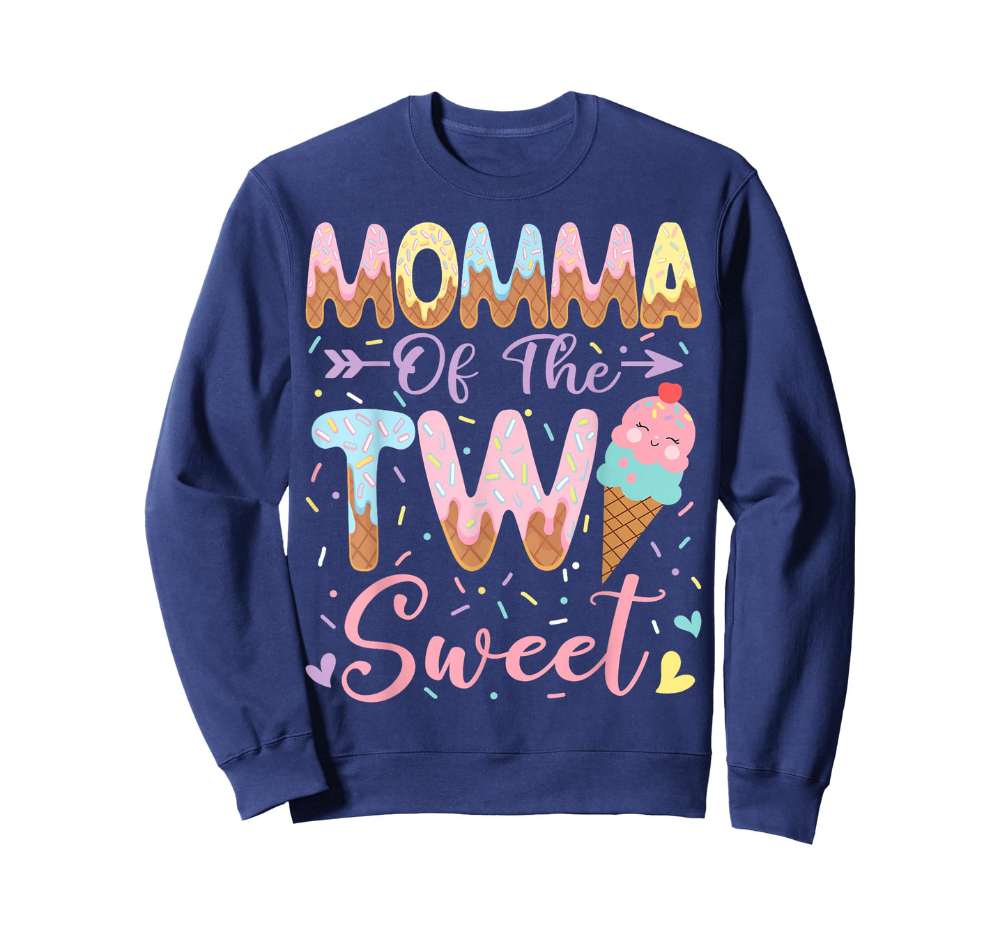 Momma of The Two Sweet 2nd Birthday Girl Ice Cream T-Shirt