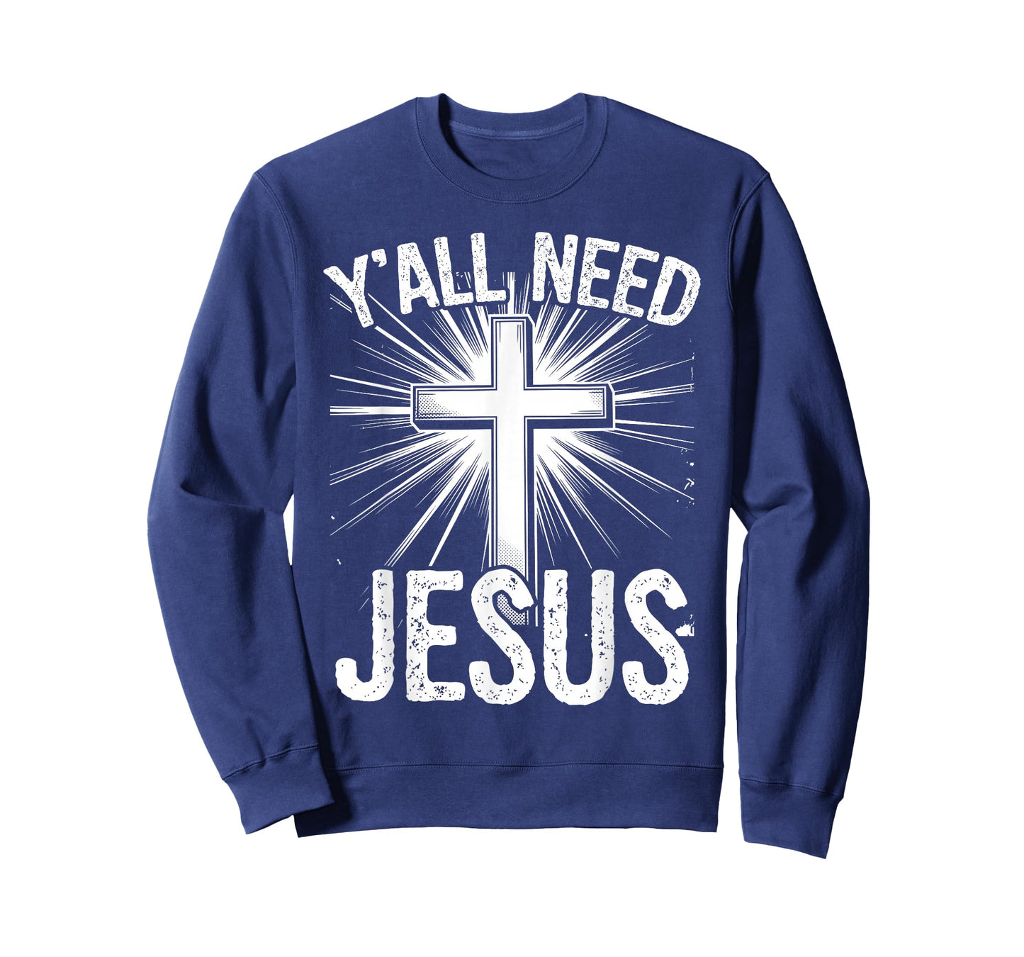 Y'all Need Jesus Meme Funny Christian Sarcastic Retro Cross T-Shirt