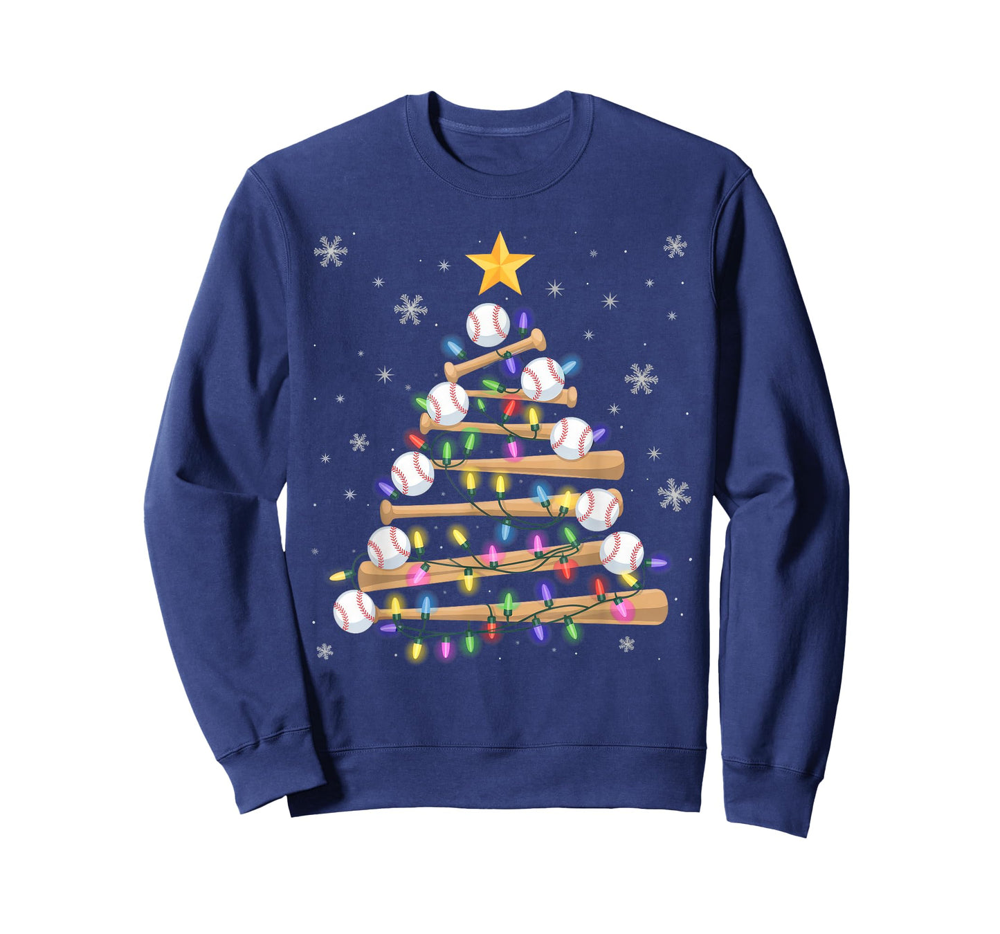 Baseball Christmas Tree Light Xmas Baseball Boys Kids T-Shirt