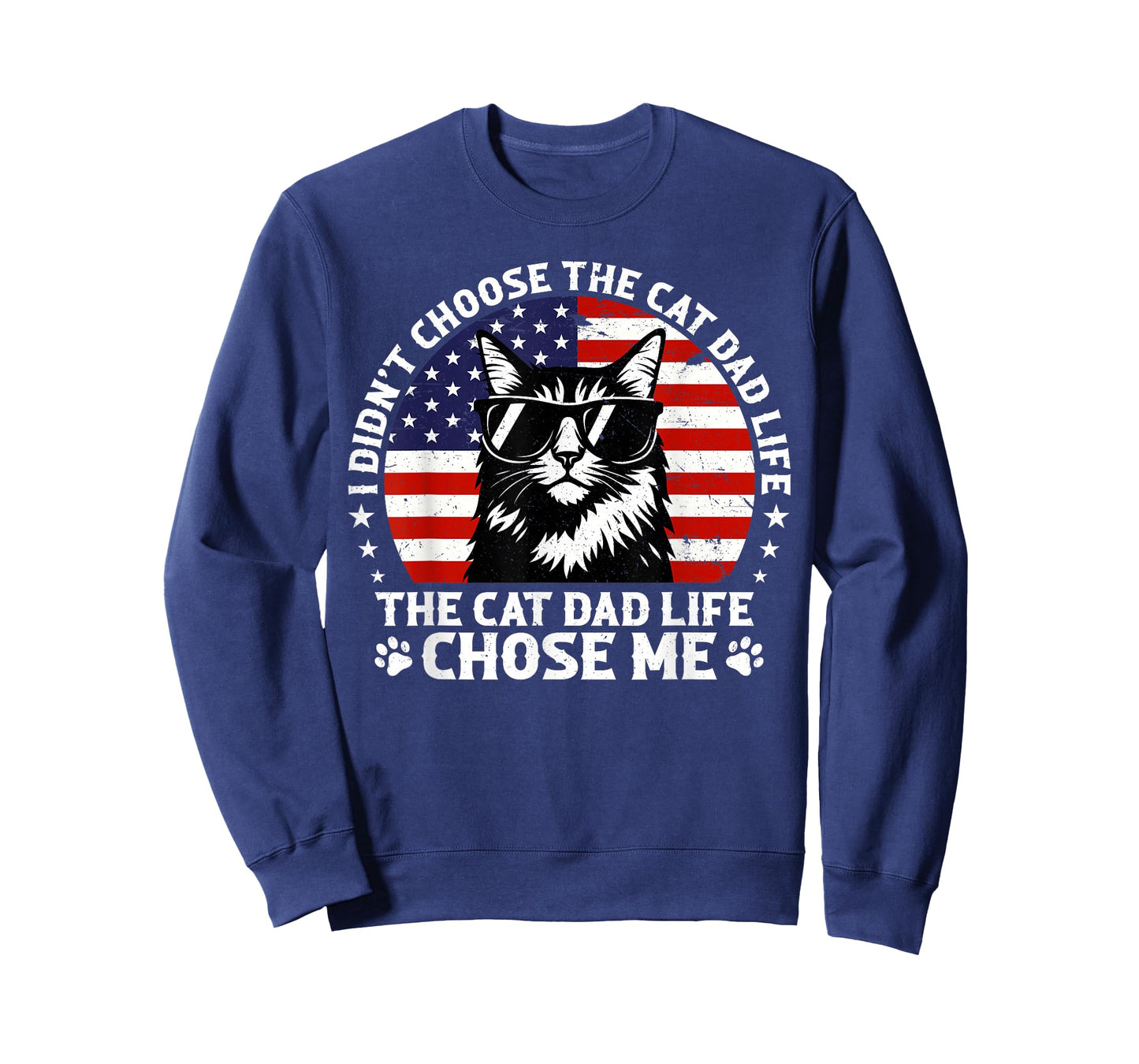 Mens I Didn't Choose The Cat Dad Life Chose Me T-Shirt