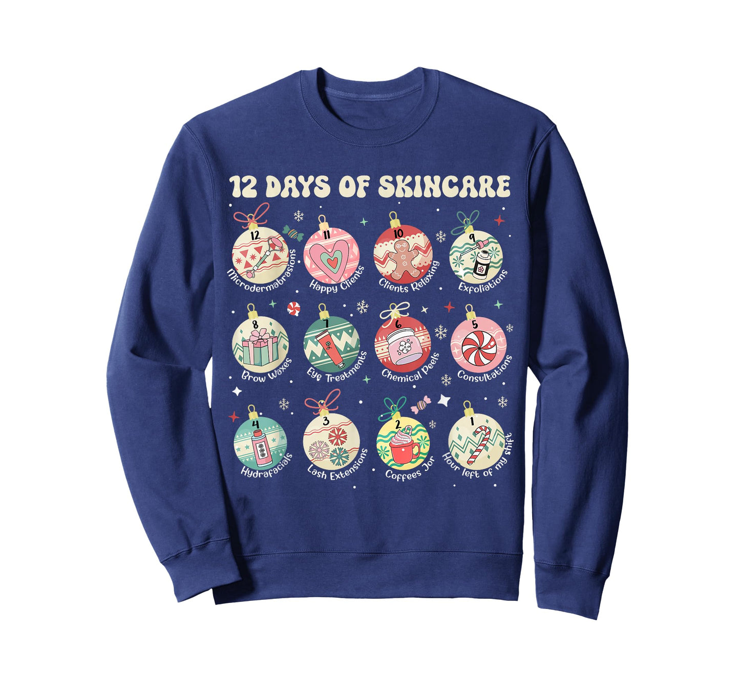 12 Days of Skincare Esthetician Christmas Dermatology T-Shirt