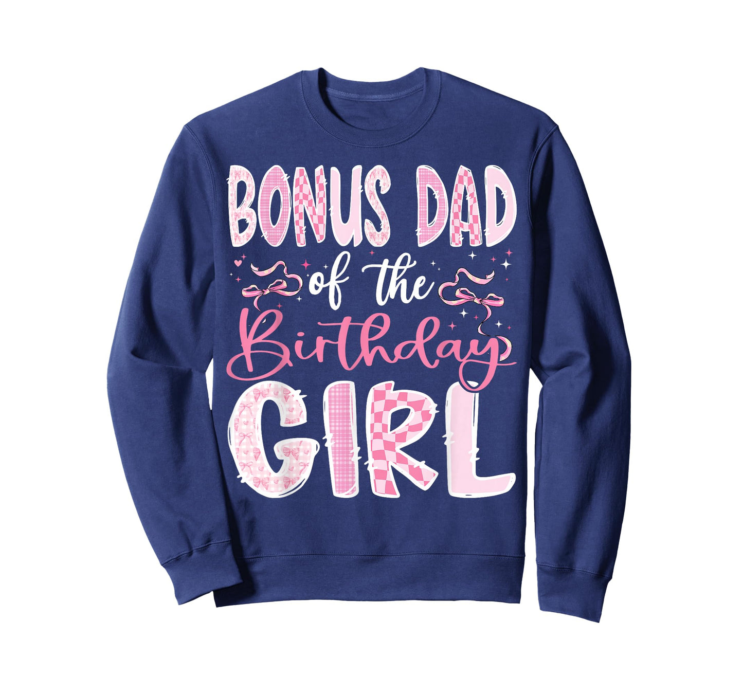 Bonus Dad of The Birthday Girl Pink Coquette Bow Family T-Shirt