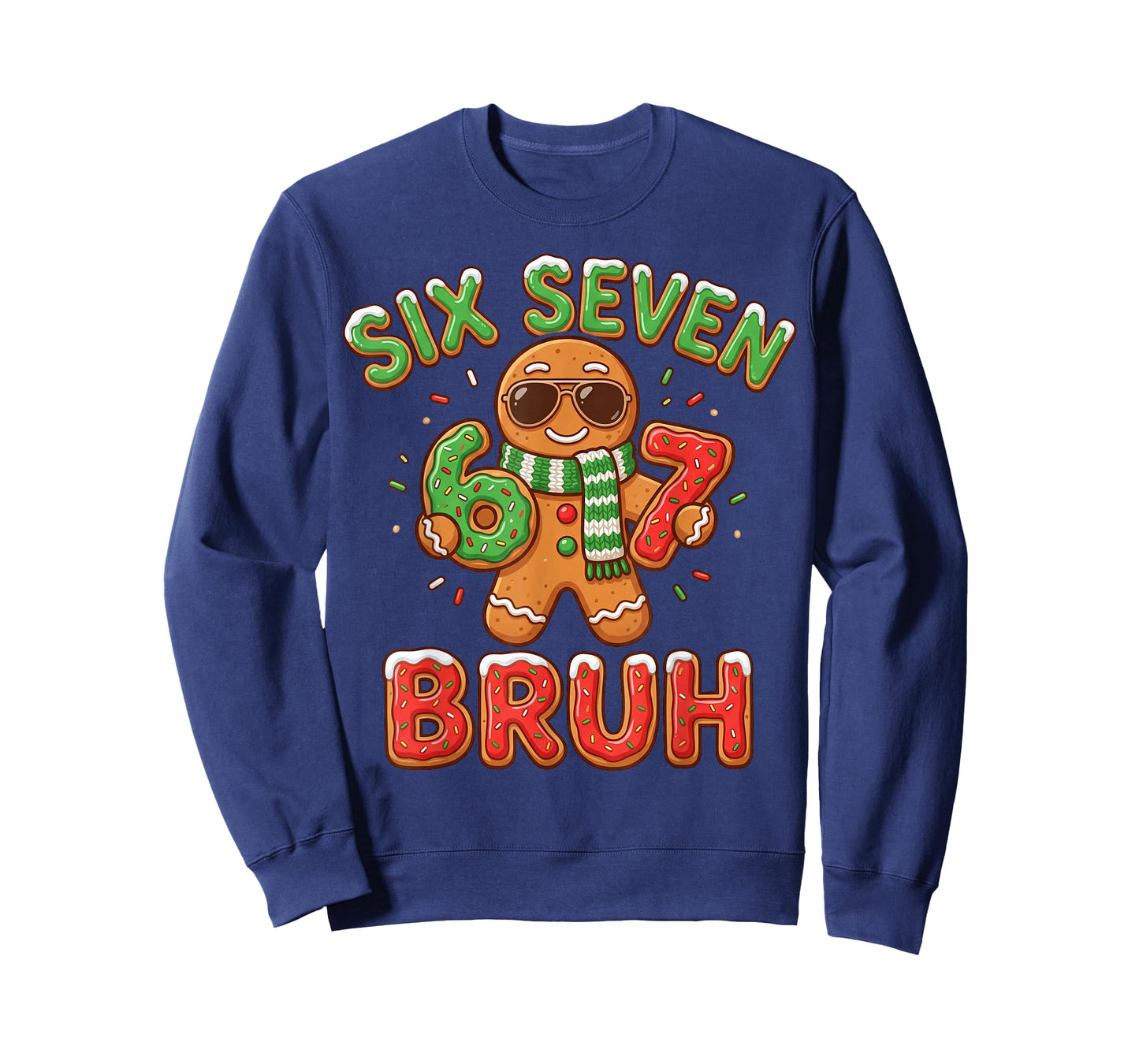 67 Christmas 6 7 Meme Gingerbread Man Xmas Pajamas Holiday T-Shirt