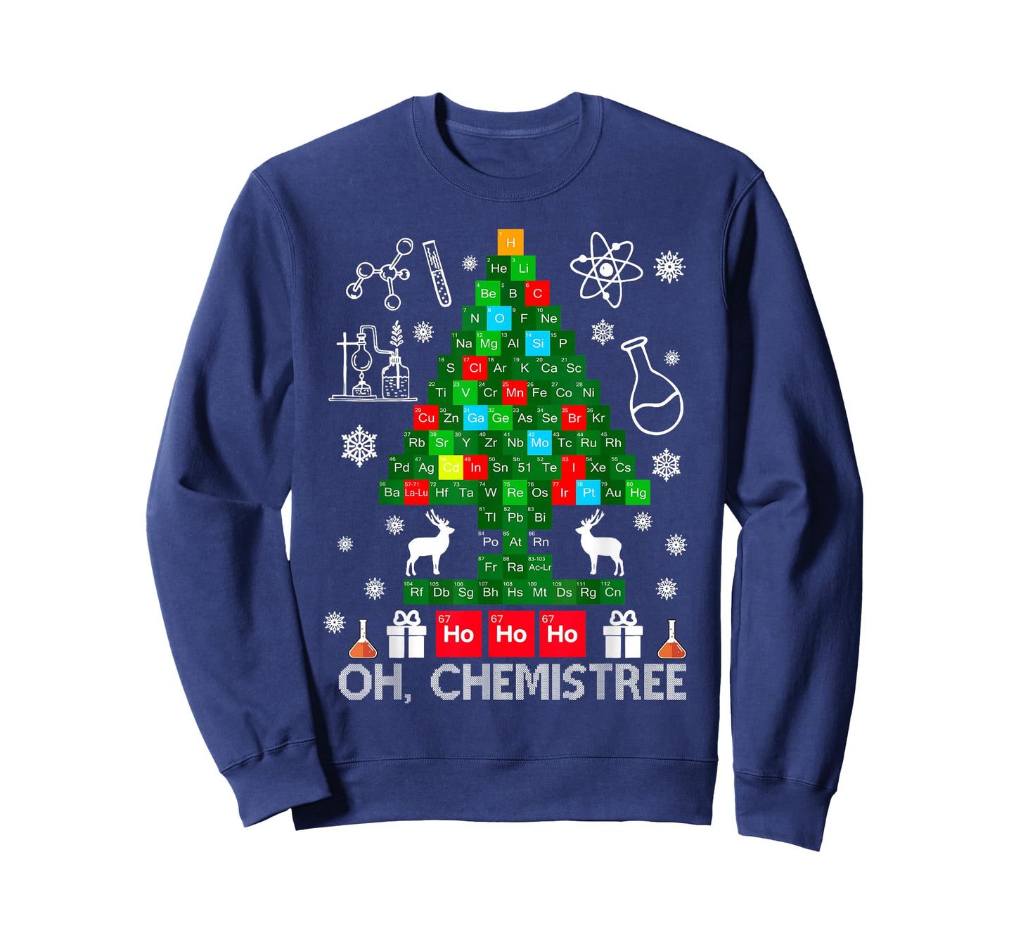 Oh Chemistree Scientist Chemical Christmas Xmas Teacher T-Shirt