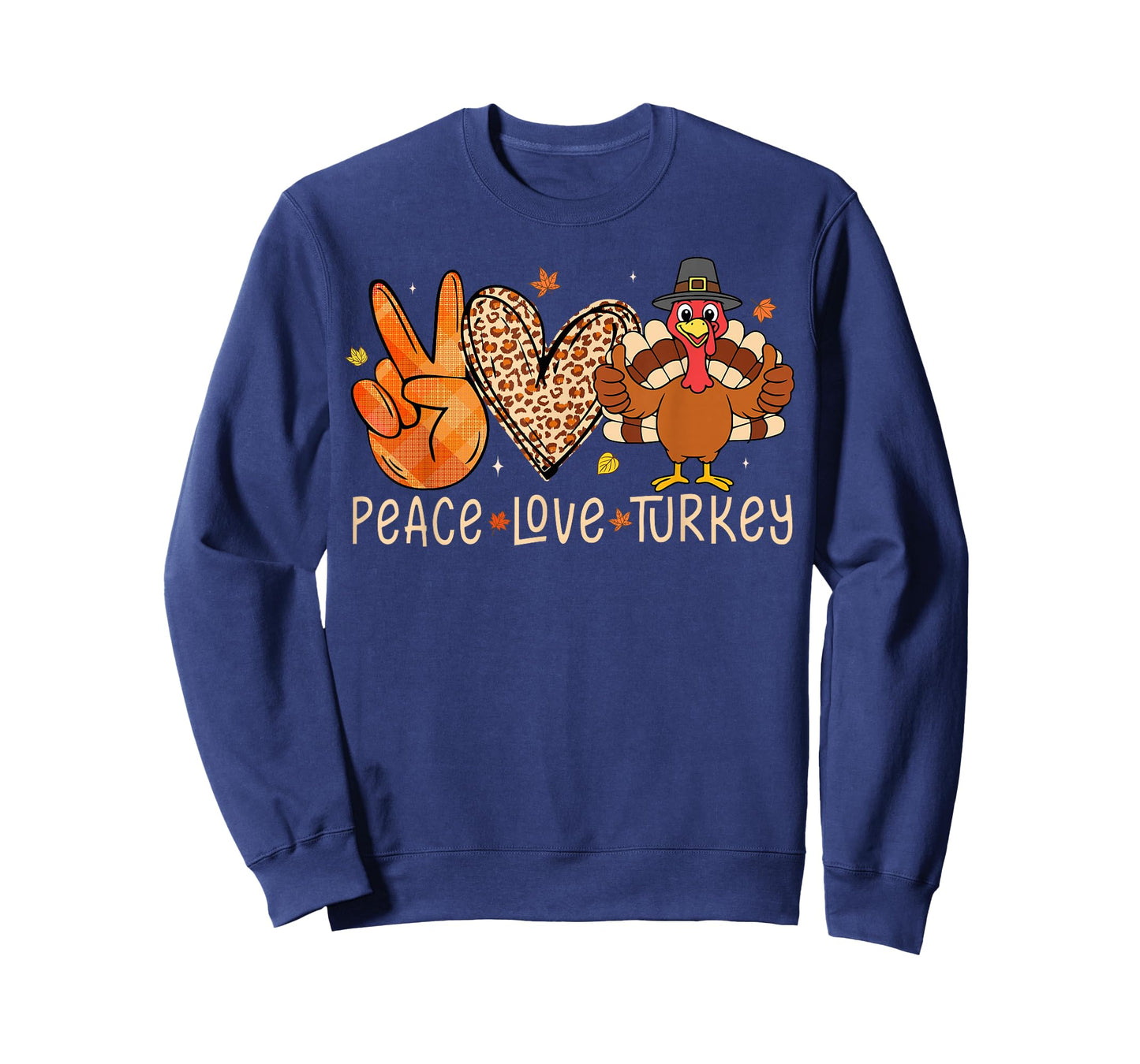 Peace Love Turkey Pilgrim Thanksgiving Shirt for Women Girls T-Shirt