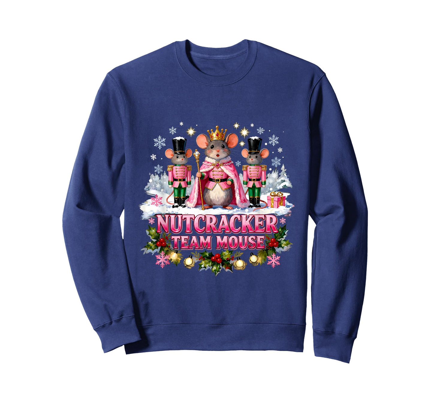 Vintage Christmas Fairy Mouse Nutcracker Team Pink Ballet T-Shirt