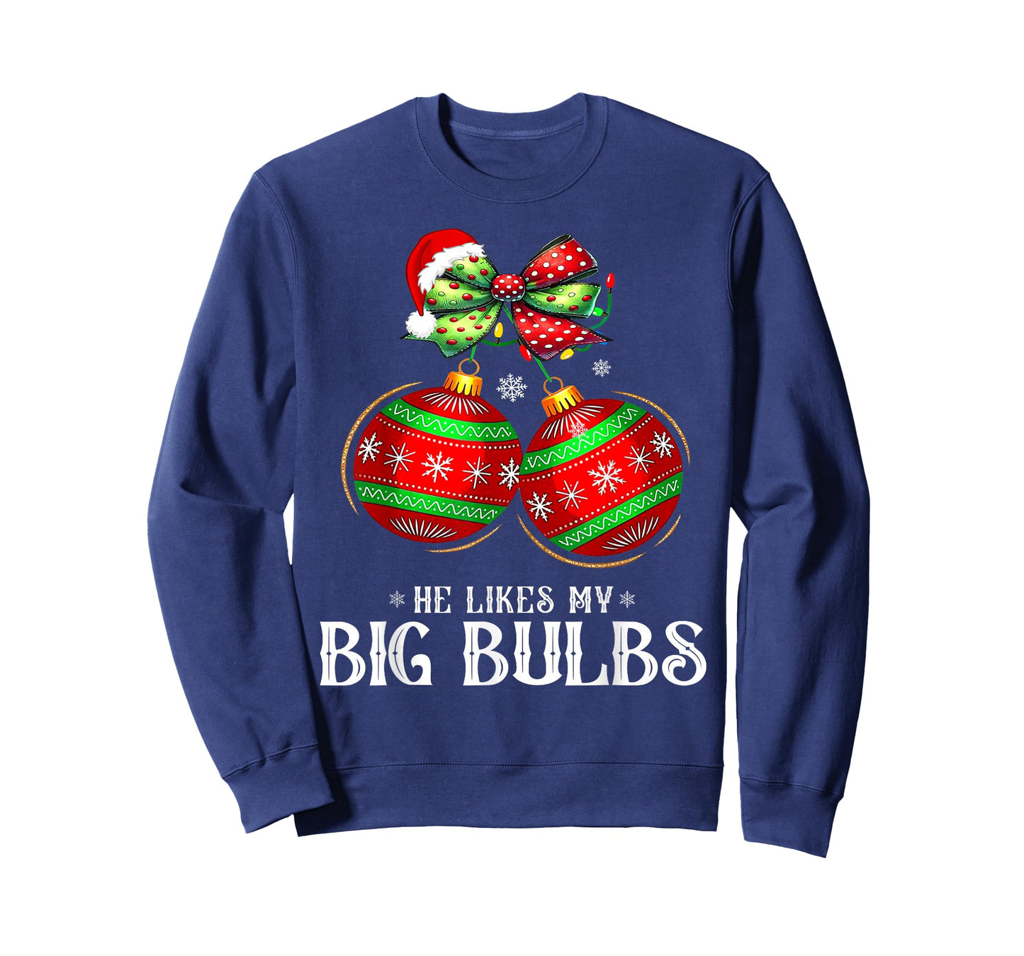 He Likes My Big Bulbs Couples Love Candy Christmas Pajamas T-Shirt