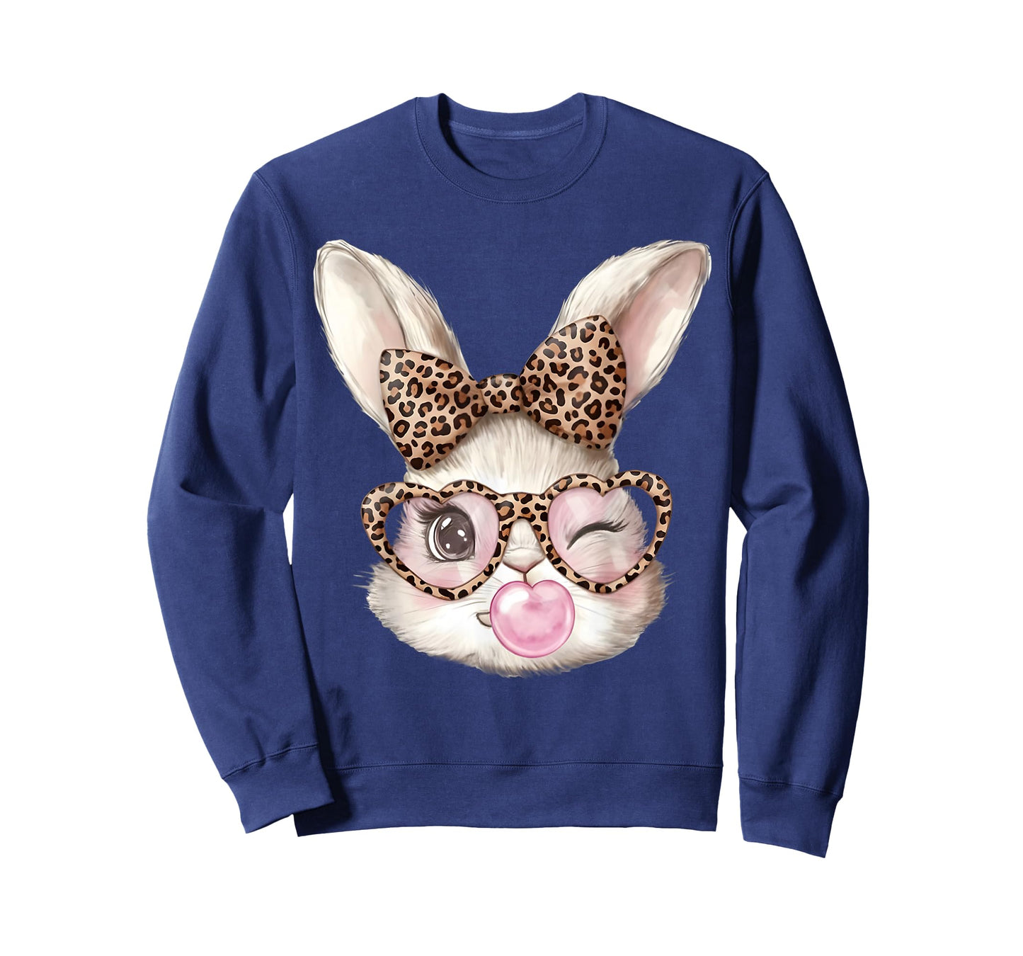 Easter Bunny Cute Glasses Leopard Bunny Rabbit Easter Girls T-Shirt