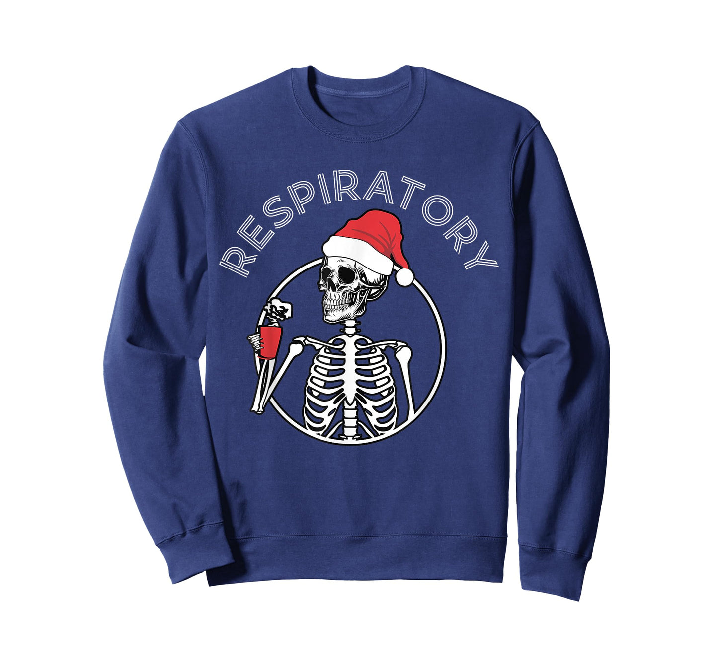 Skeleton Santa Respiratory Therapist Christmas Pulmonologist T-Shirt