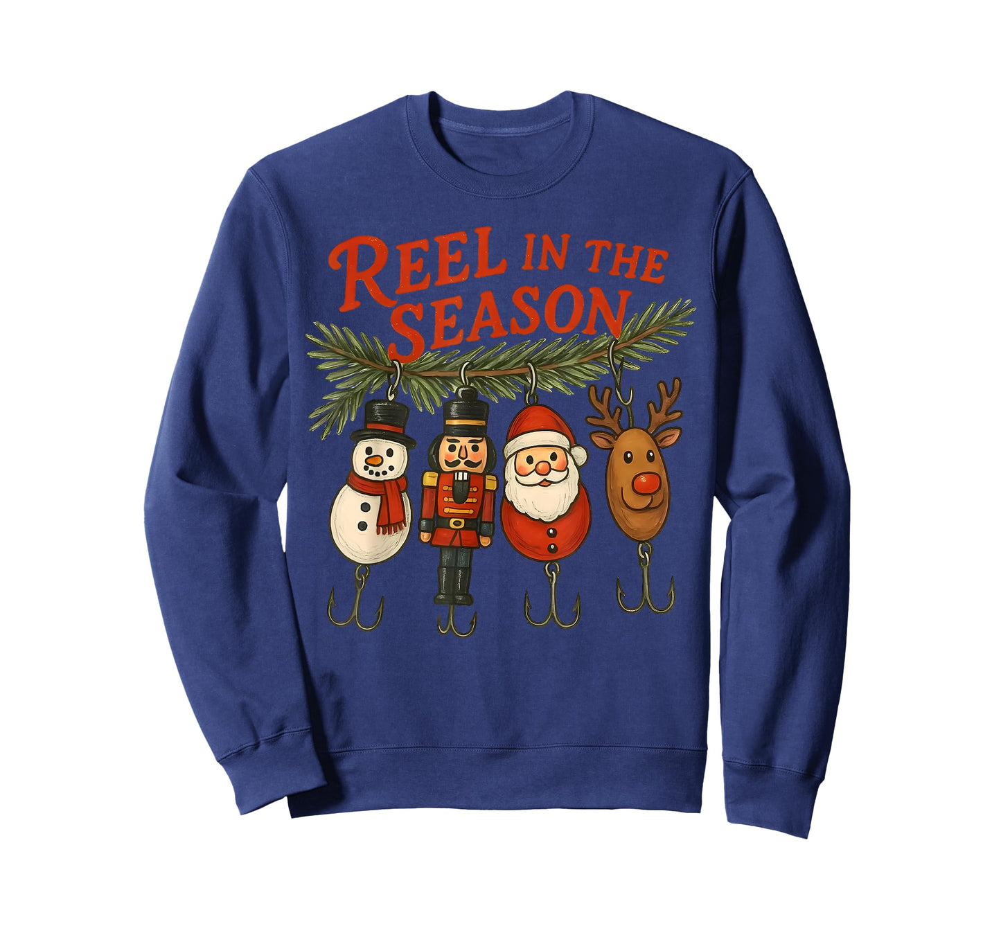 Reel in The Season Fishing Christmas Lure Holiday Boys Men T-Shirt