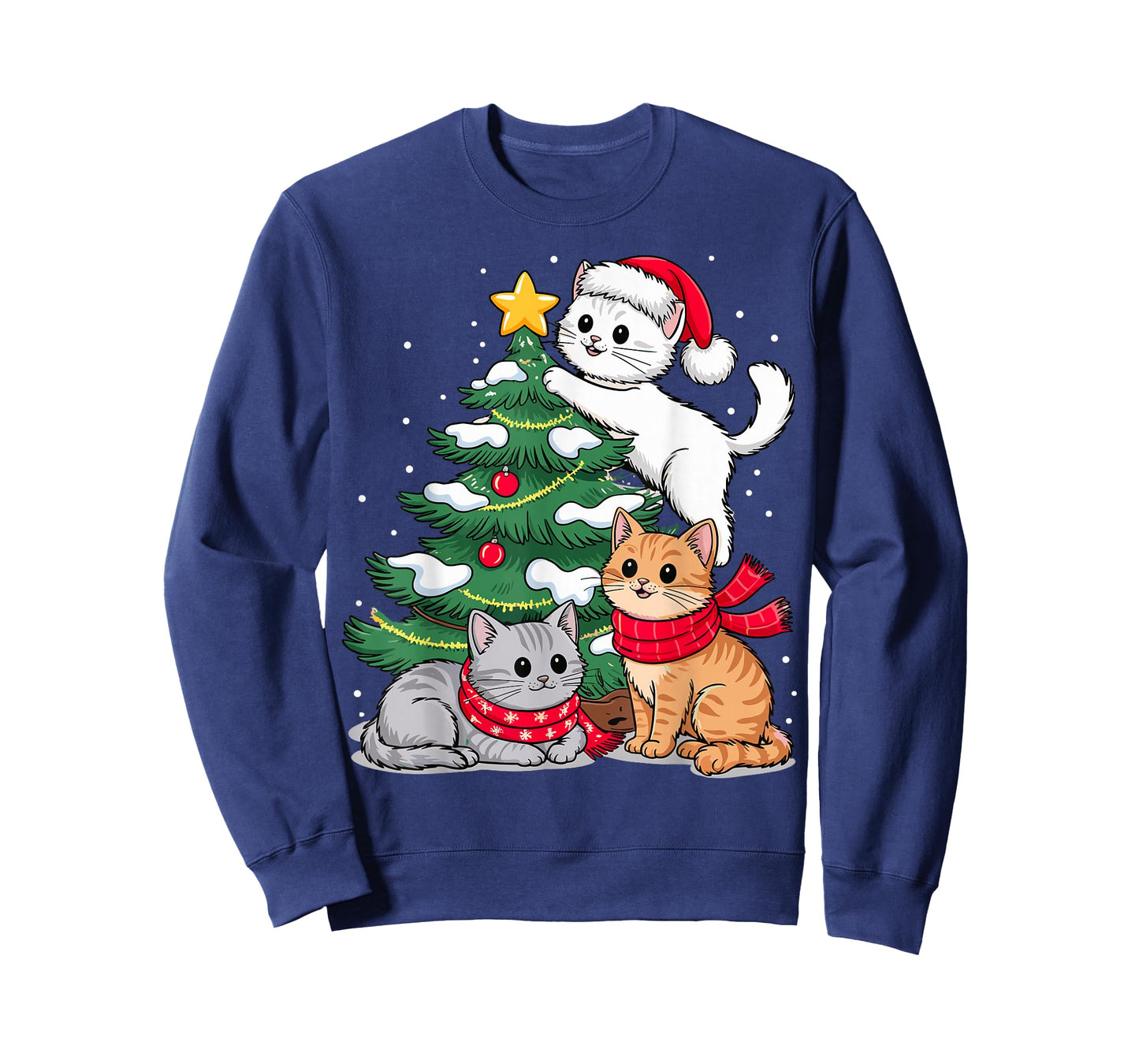 Christmas Tree Cats Xmas T-Shirt