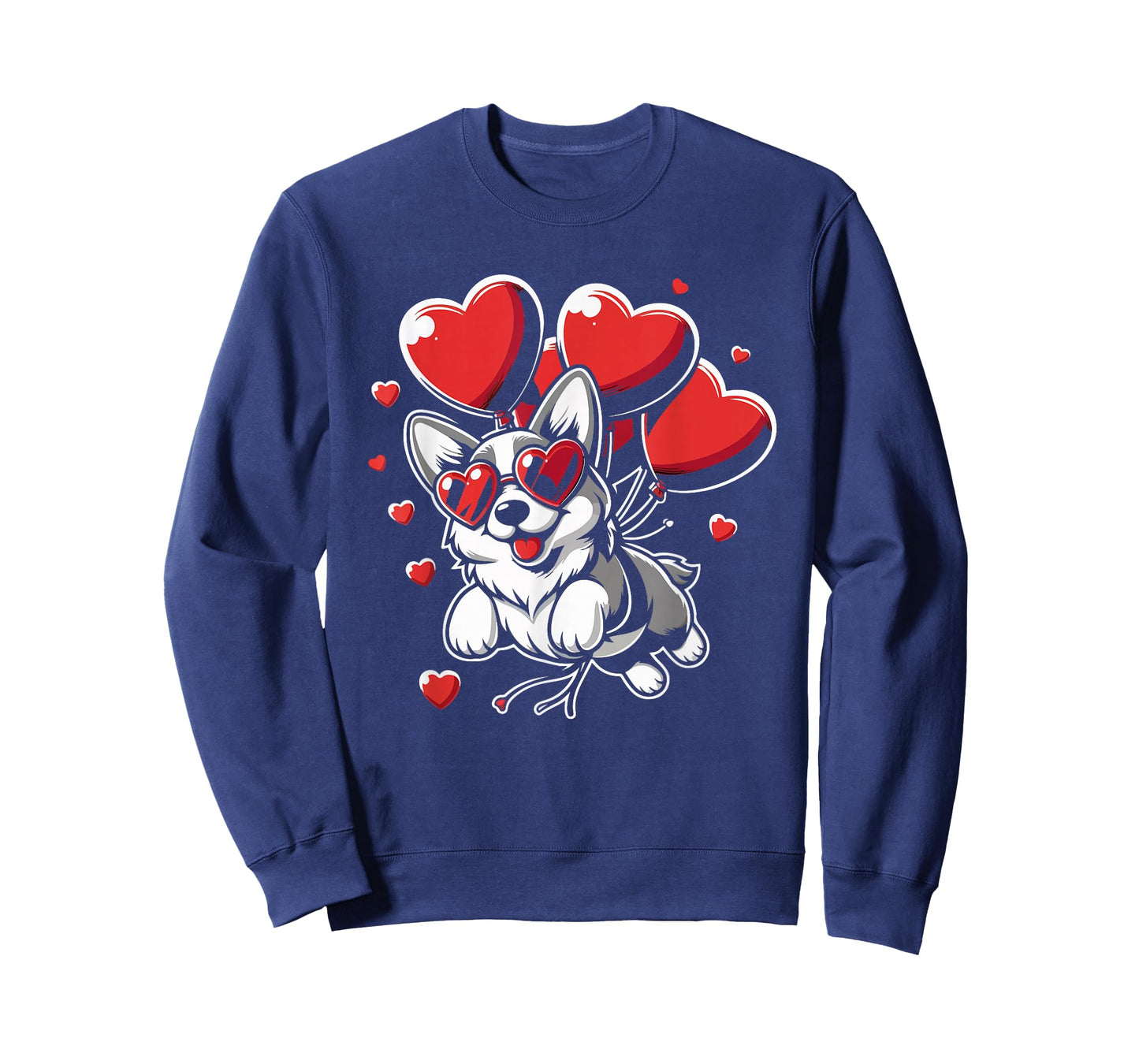 Funny Cute Dog Valentines Day Heart Balloons Corgi Dog Lover T-Shirt