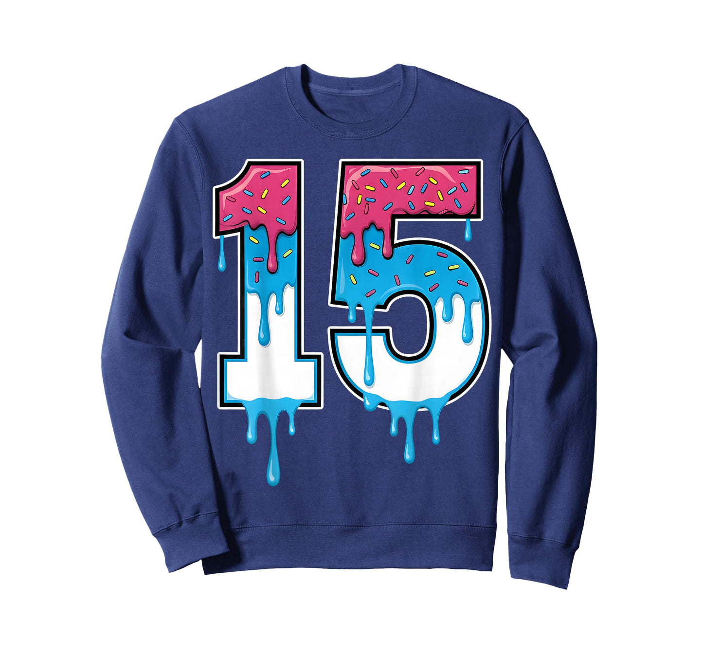Number 15 Team Sports Ice Cream Drip Matching Varsity 15 T-Shirt