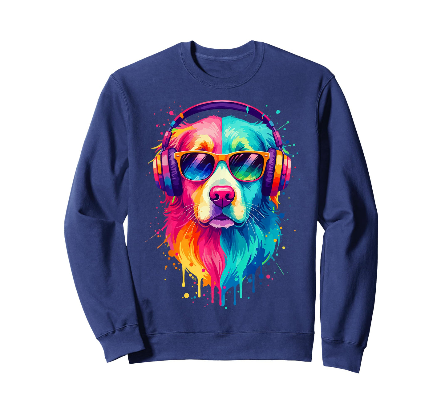 Dog Wearing Headphones and Sunglasses EDM Rave Design T-Shirt