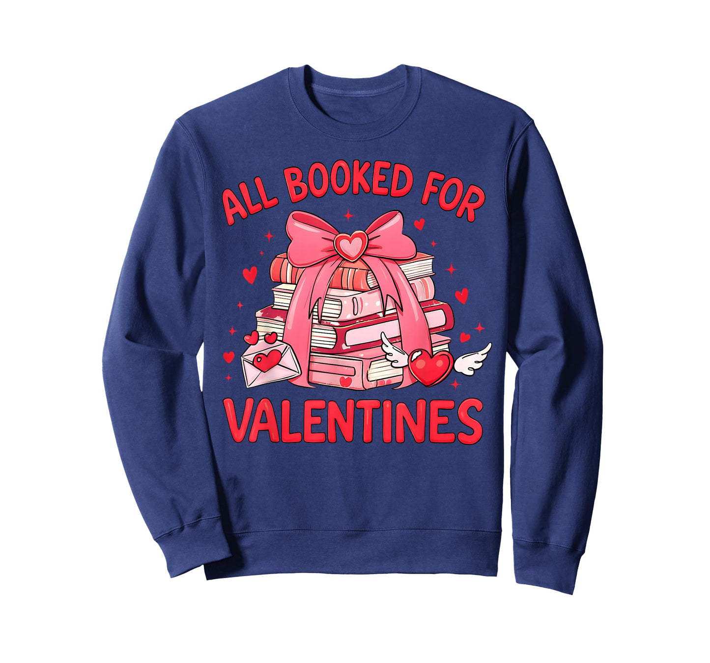 All Booked for Valentine Bow Books Lover Teacher Girl Women T-Shirt
