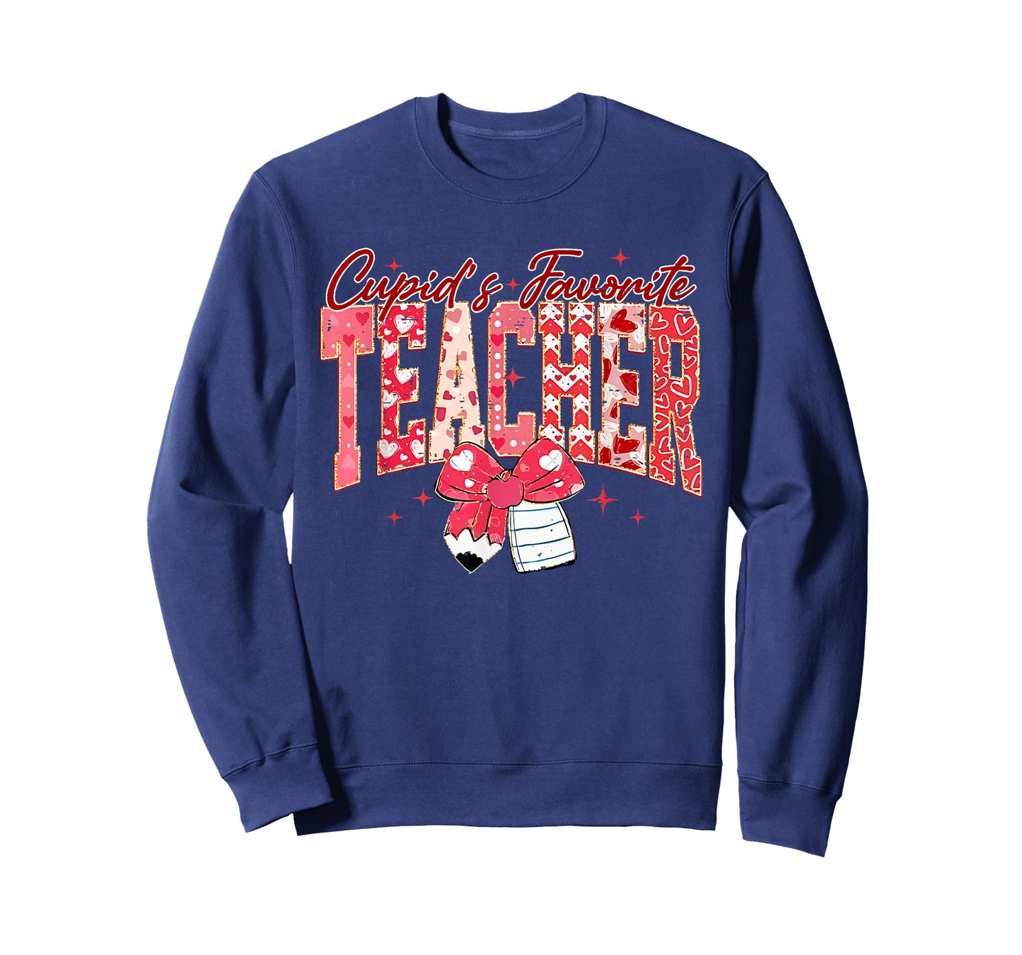 Coquette Bow Pencil Cupid's Favorite Teacher Valentine Heart T-Shirt