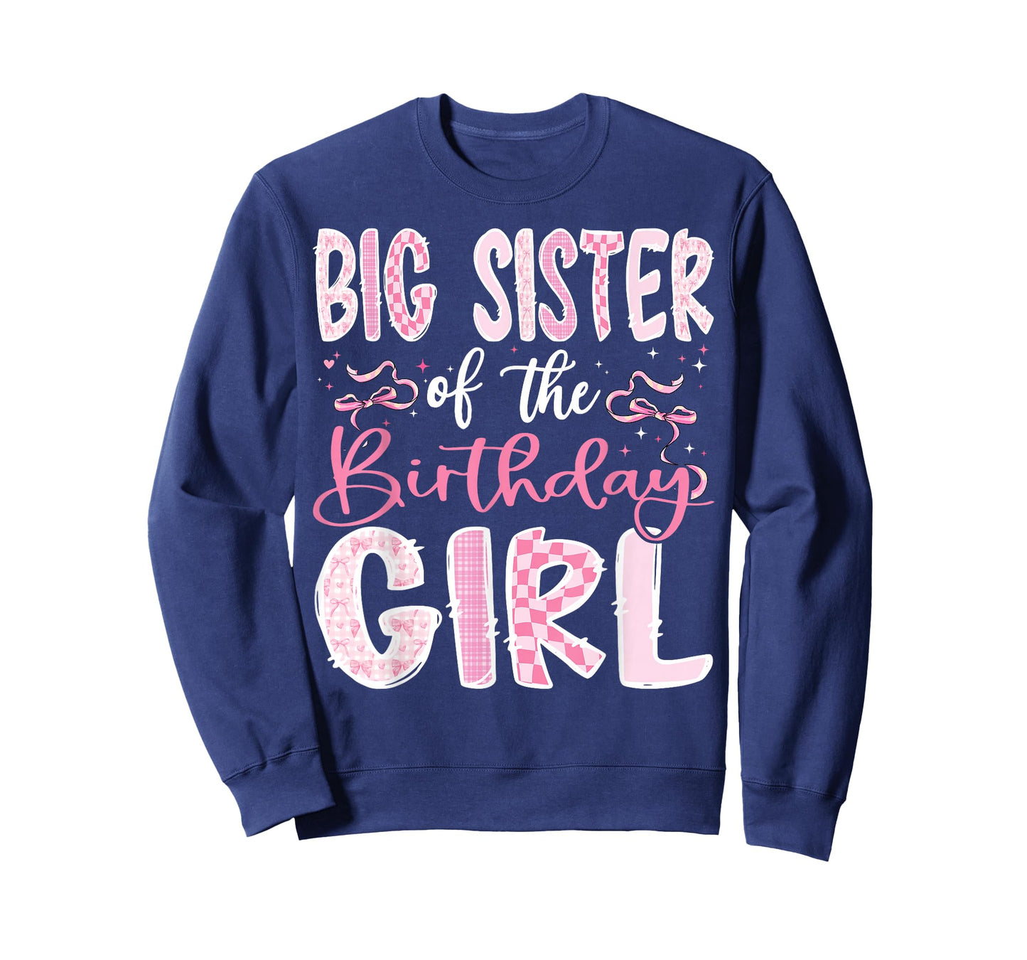 Big Sister of The Birthday Girl Pink Coquette Bow Family T-Shirt