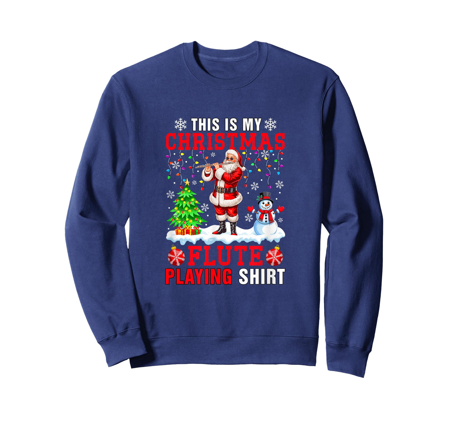 My Christmas Flute Playing Shirt Santa Instrumentalist T-Shirt