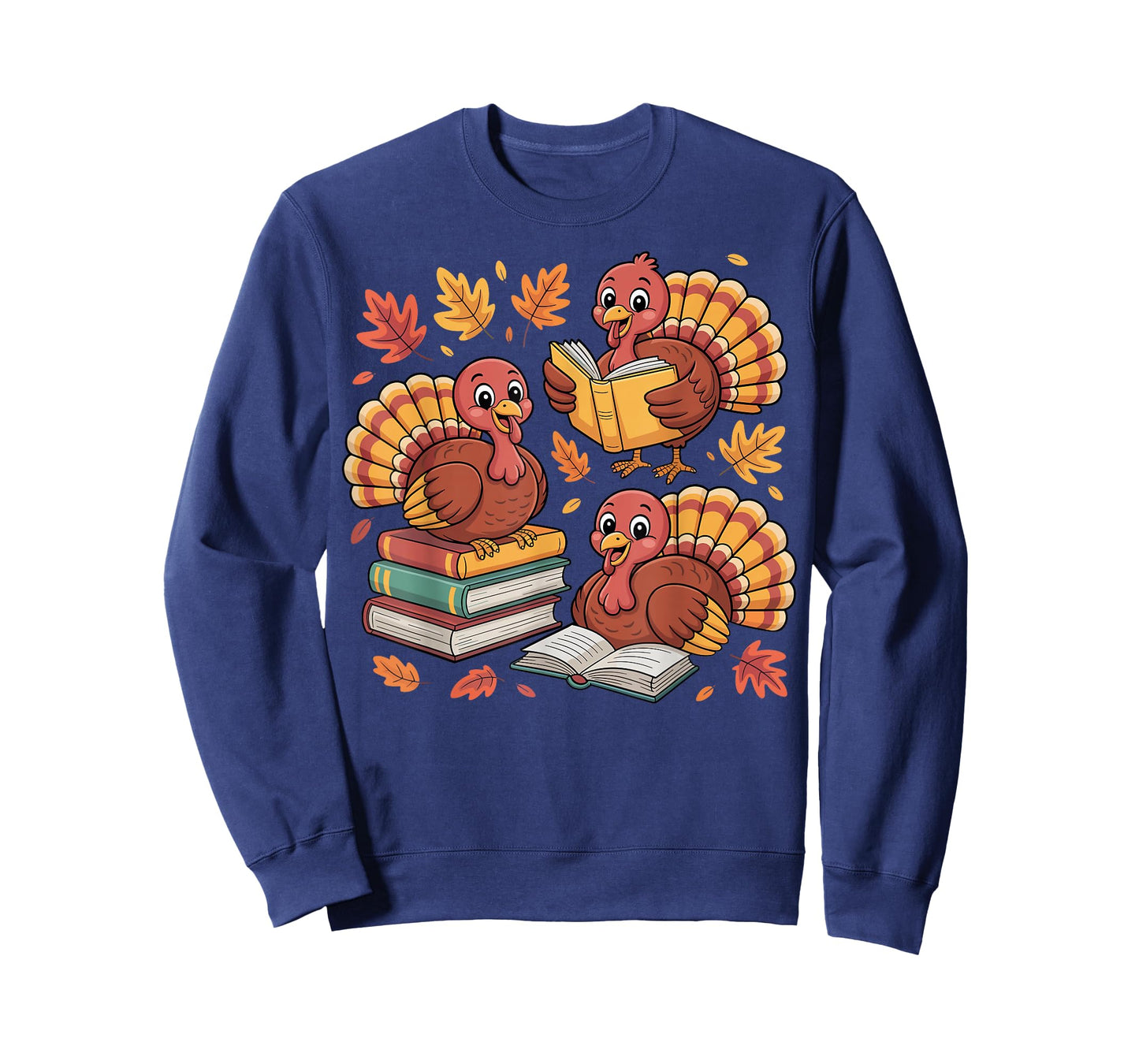 Turkey Reading Books Fall Thanksgiving Teacher Librarian T-Shirt