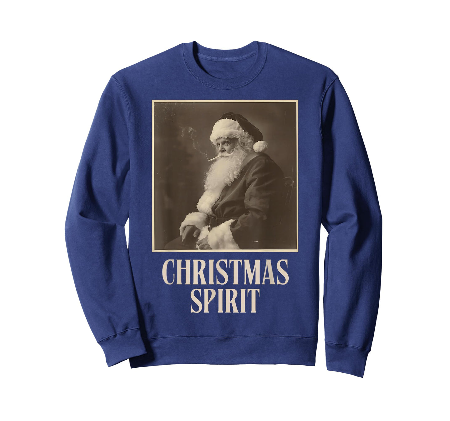 Funny Smoking Santa Claus Christmas Spirit Vintage T-Shirt