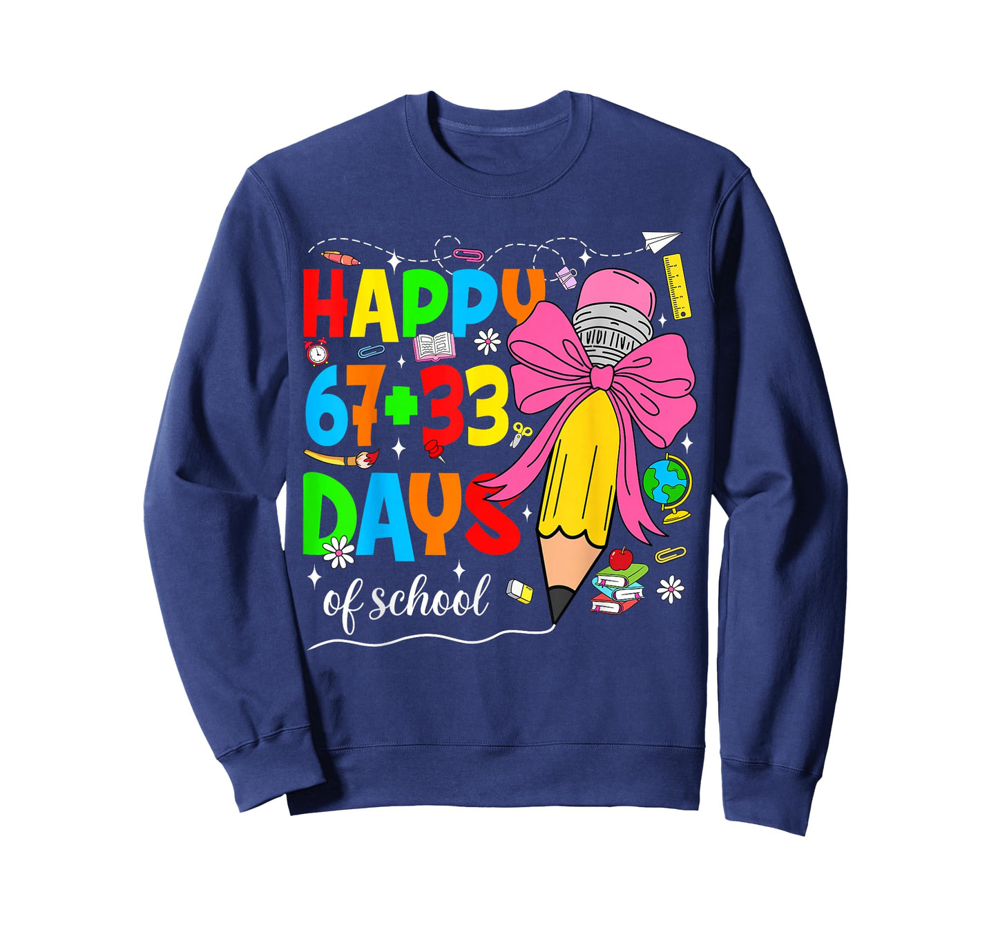 Happy 100 Days of School Pencil Teacher 100th Day of School T-Shirt