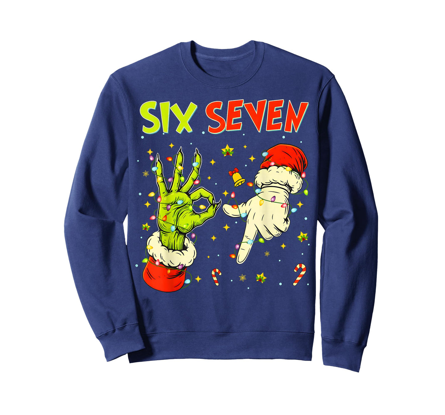 Six Seven 67 Funny Hand-Sign Christmas Meme T-Shirt