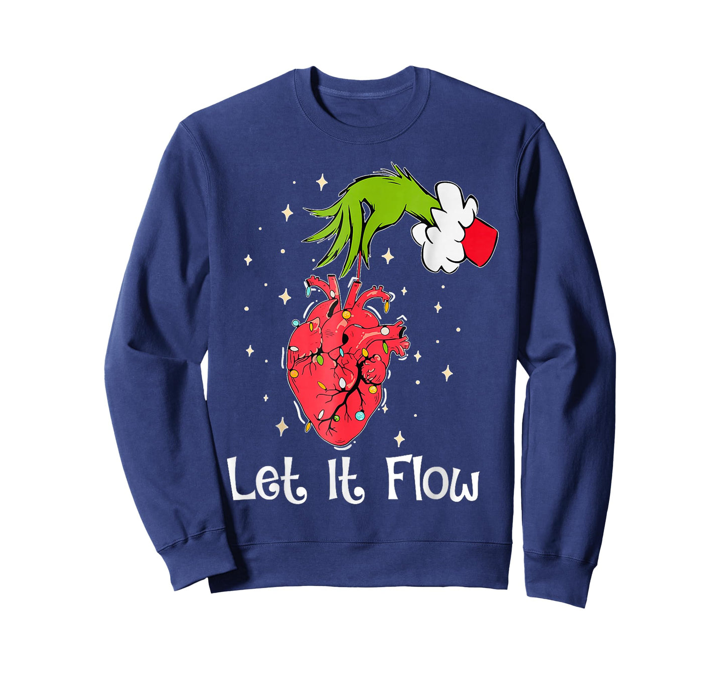 Funny Let It Flow Anatomy Heart Cardiac Nurse Santa Hat Xmas T-Shirt
