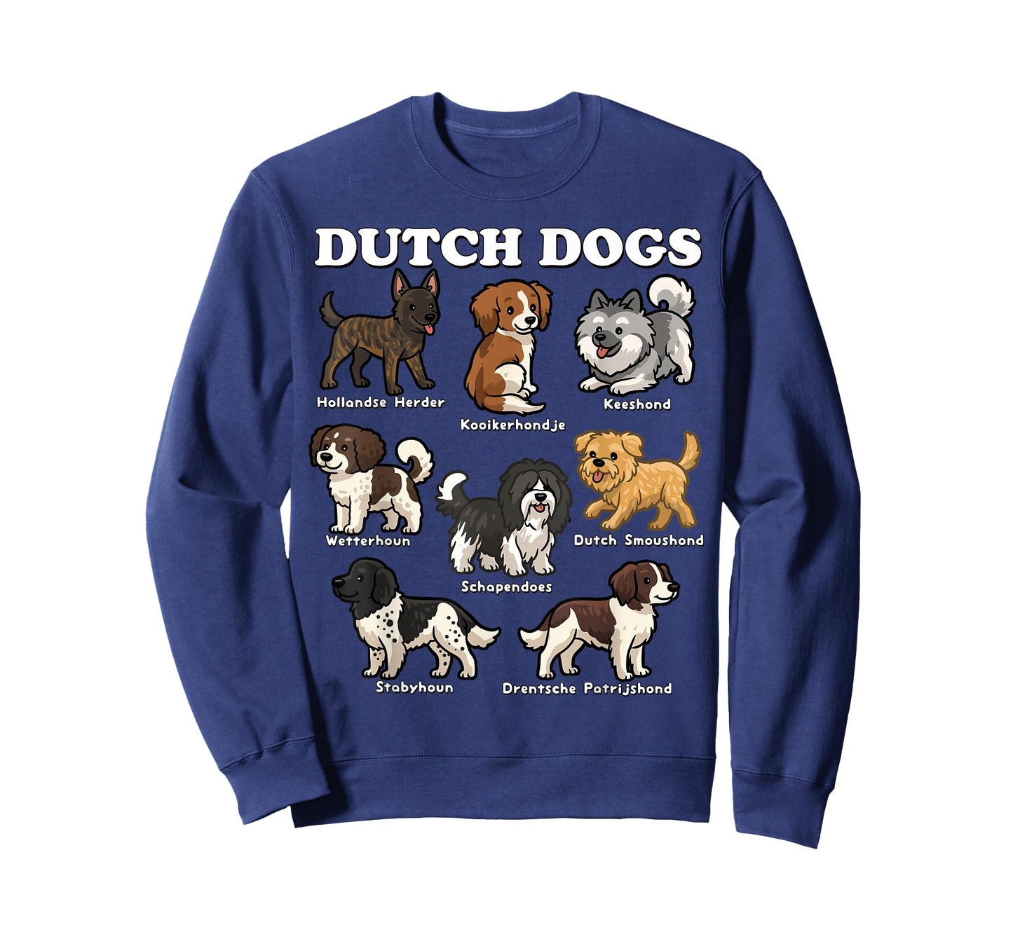 Dutch Dogs Breed Chart Cute Netherlands Dog Breeds Art T-Shirt