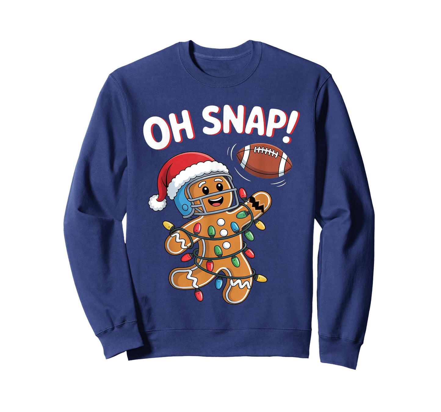 Oh Snap Funny Gingerbread Man Football Christmas Pajamas T-Shirt